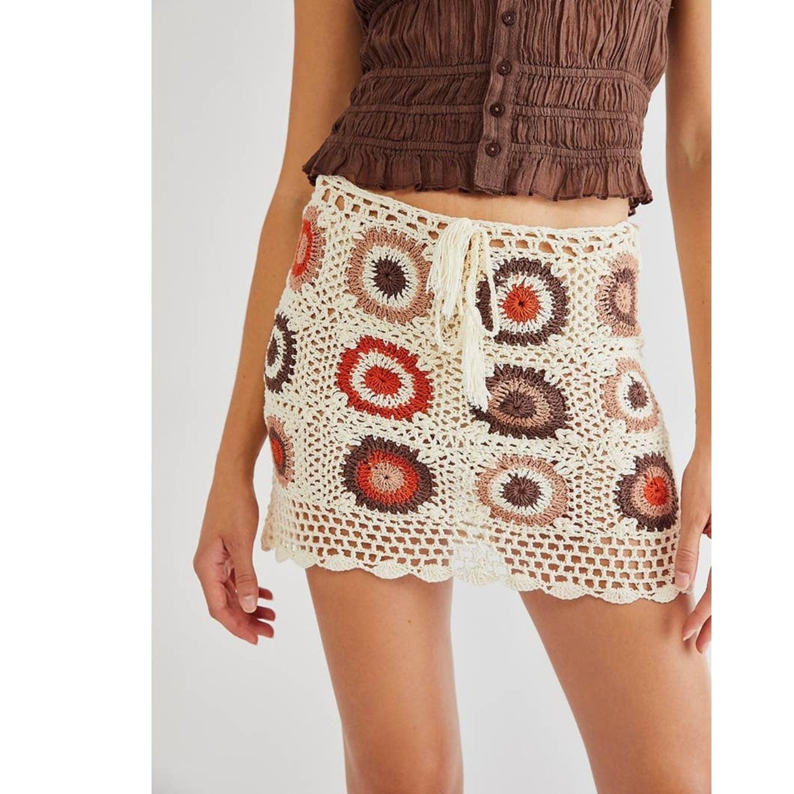Free People New Free People FLOOK Marni Crochet Mini Skirt $138 X-SMALL Size 26" / US 2 / IT 38 - 1 Thumbnail