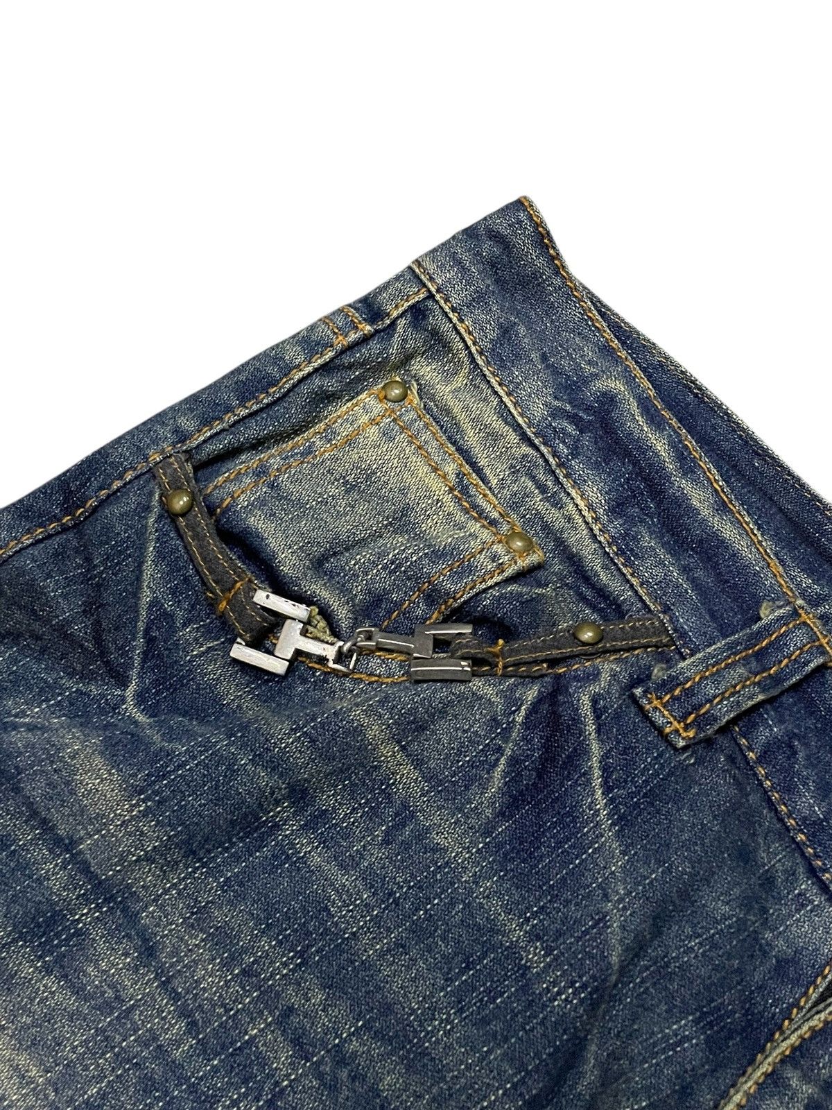 Hysteric Glamour × In The Attic × Japanese Brand In The Attic Japan Muddy Wash Honeycomb Embellished Jeans Size US 30 / EU 46 - 9 Thumbnail