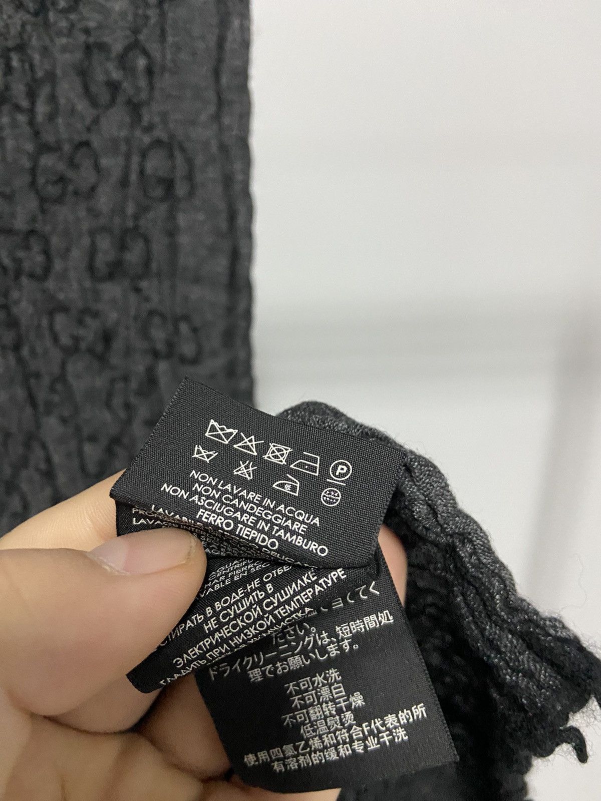 Gucci × Vintage Gucci big scarf monogram vintage logo silk linen wool Size ONE SIZE - 6 Thumbnail