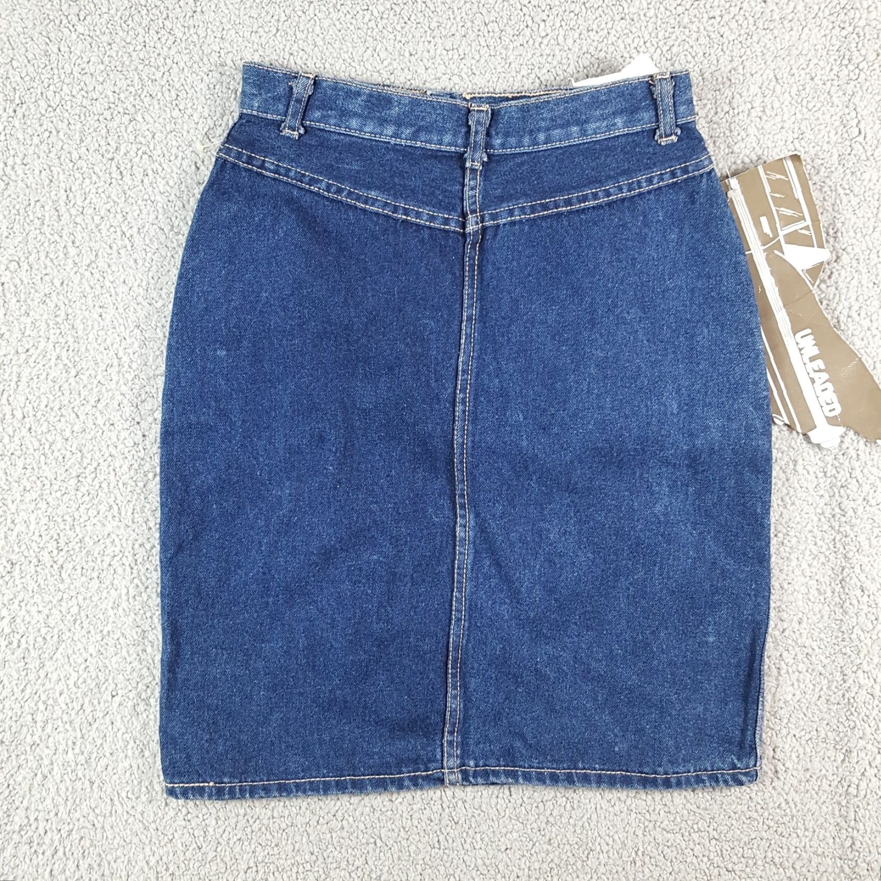 Vintage VINTAGE Unleaded 80s High Waist Denim Mini Skirt Women's Sz 7 Blue Biker Retro Size 28" / US 6 / IT 42 - 5 Thumbnail