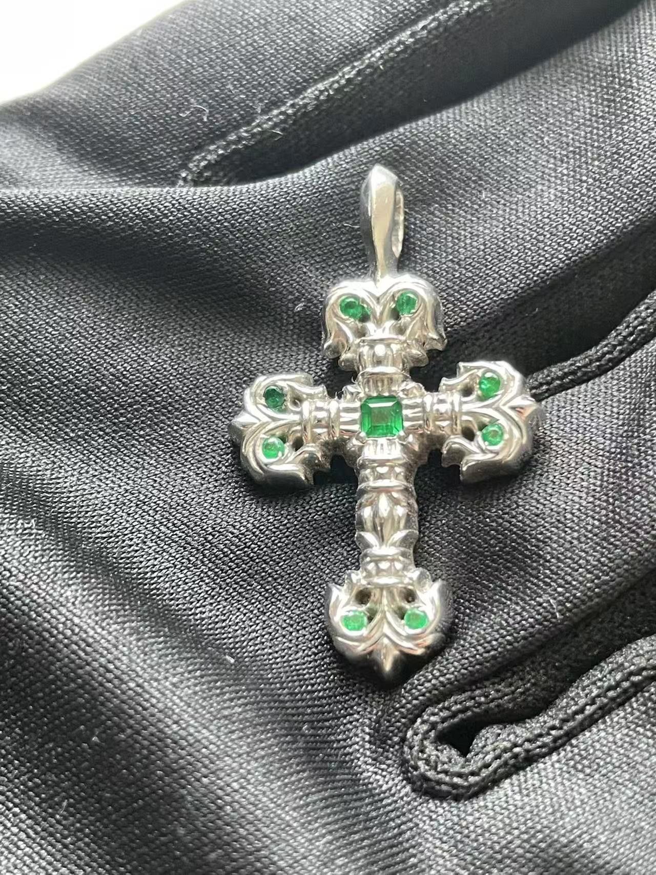 Chrome Hearts Chrome Hearts 18K White Gold Emerald Filigree Charm Pendant Size ONE SIZE - 5 Thumbnail