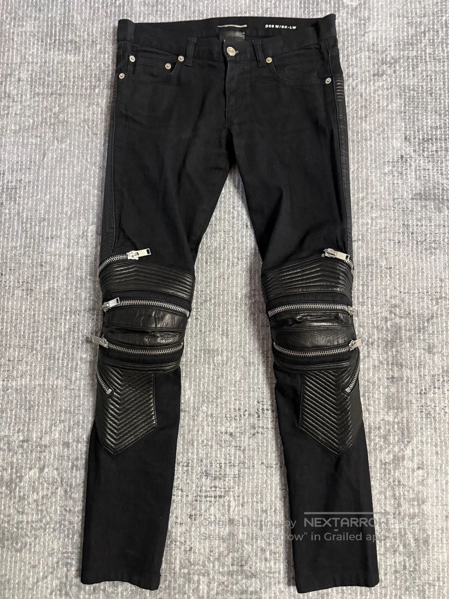 Saint Laurent Paris Saint Laurent D08 Black Biker Jeans. Size US 27 - 2 Thumbnail