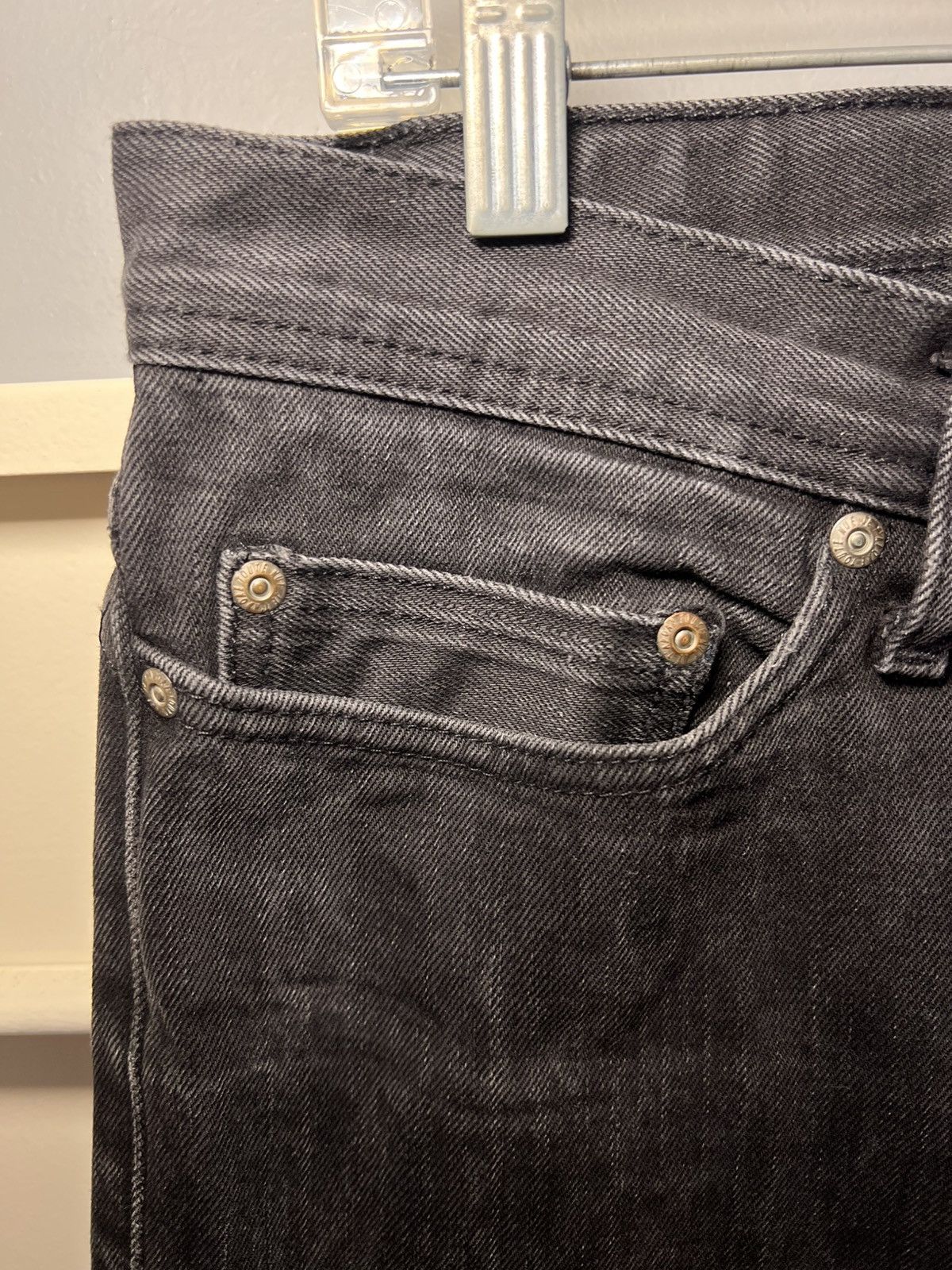 Naked & Famous Vintage Naked & Famous black raw selvedge denim slim jeans Size US 33 - 10 Thumbnail