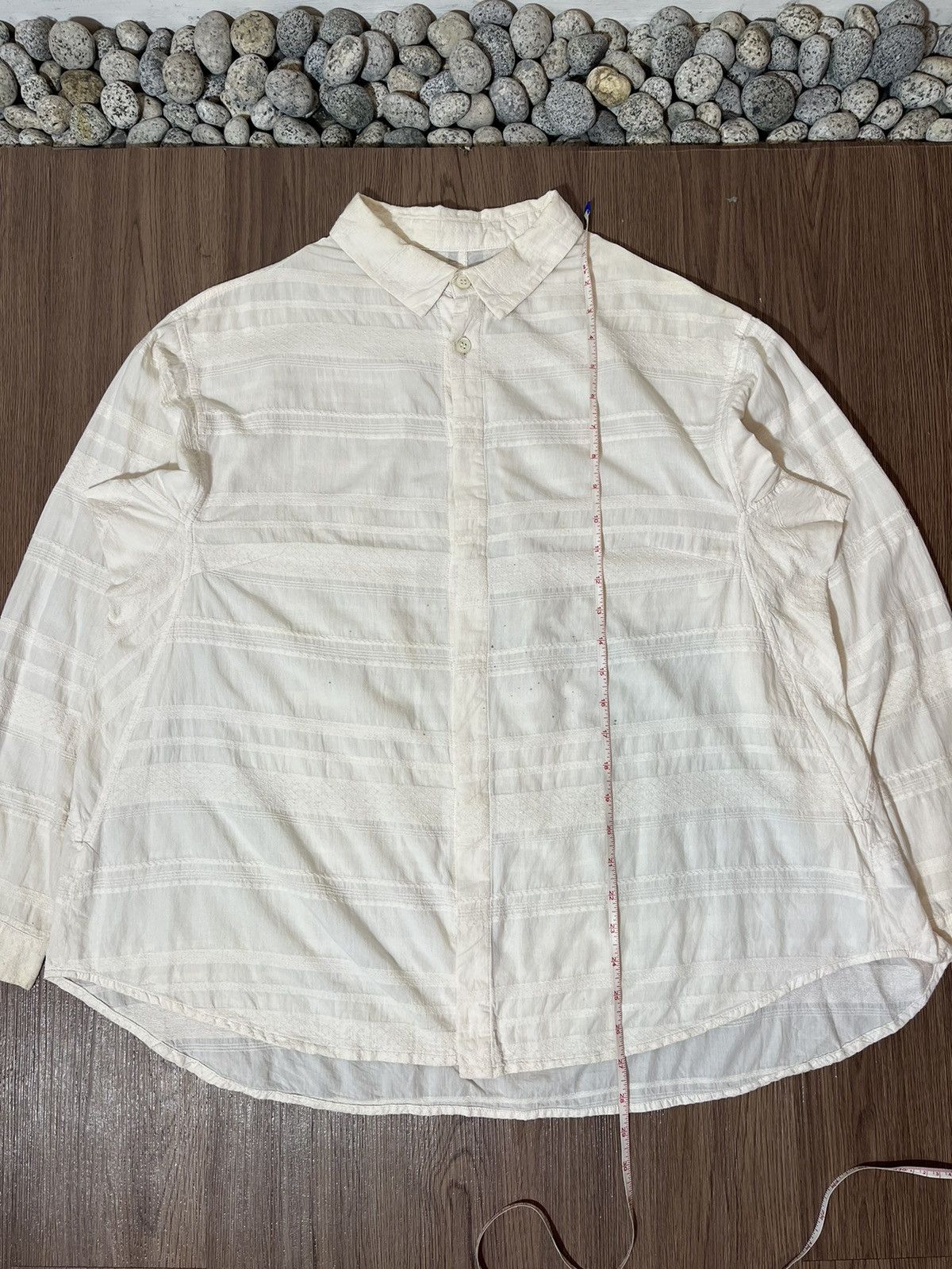 Issey Miyake Plantation by Issey Miyake White Pleated Shirt Size US L / EU 52-54 / 3 - 16 Thumbnail