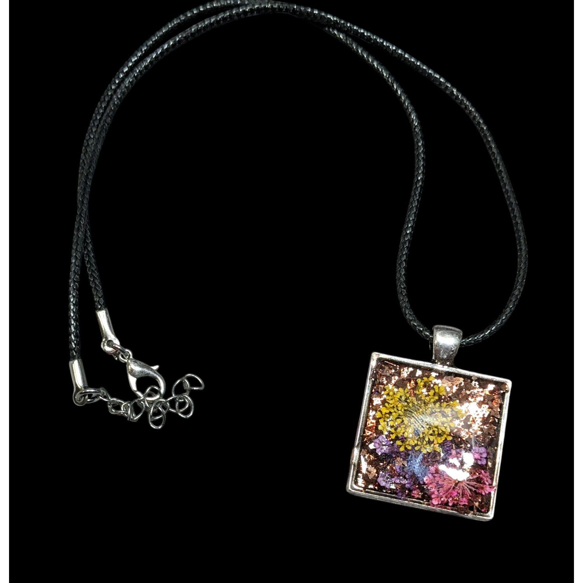 Other Handmade Pressed Flower And Glitter Under Resin Pendant Neck Size ONE SIZE - 1 Thumbnail