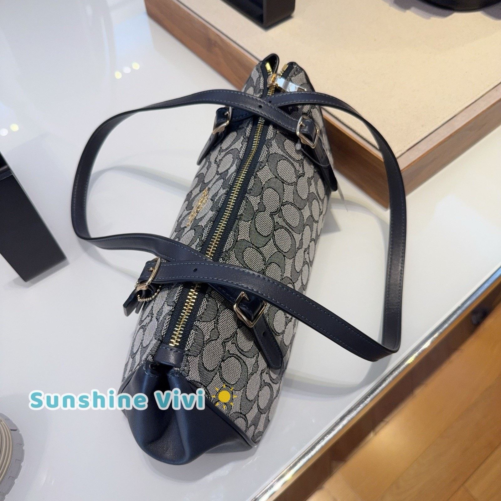 Coach NWT Bundle Coach Asher Bag CBJ03 & CU987 Zip Wallet Navy Size ONE SIZE - 7 Thumbnail