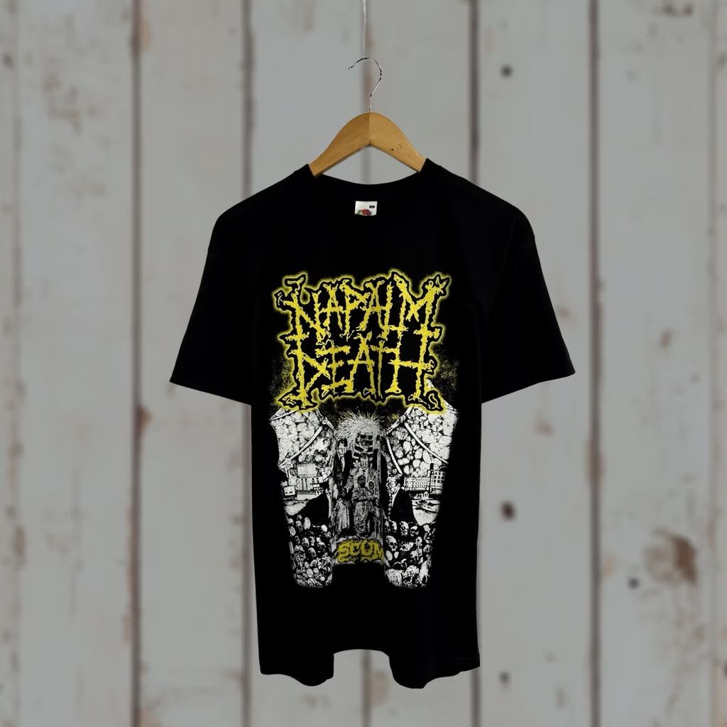 Fruit Of The Loom VINTAGE Napalm Death SCUM Grindcore T-Shirt Death Metal M Black Men T-Shirt 1990s Size US M / EU 48-50 / 2 - 1 Thumbnail
