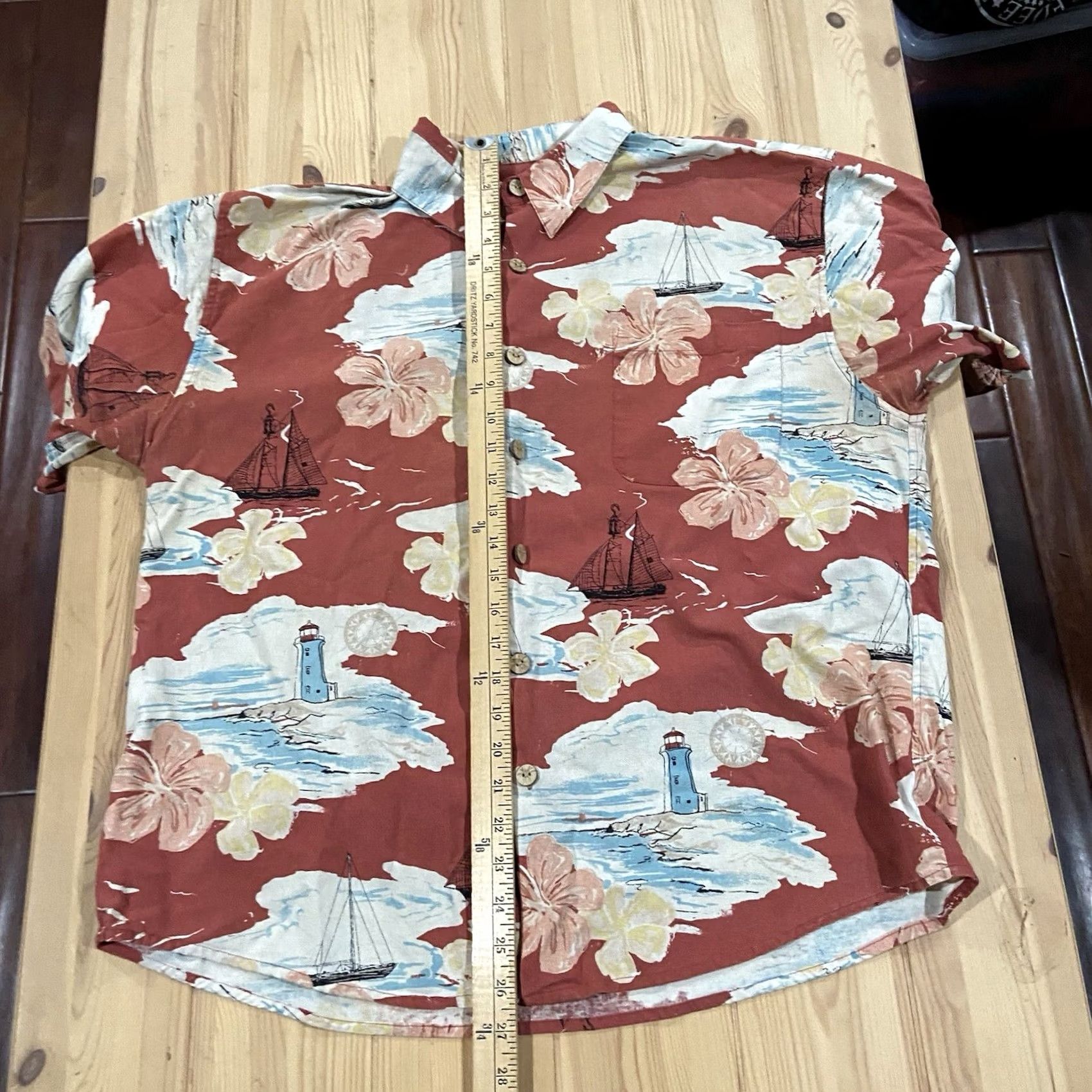 Paradise Paradise Blue Shirt Mens Hawaiian Silk Blend Button-Up Short Sleeve Collared Pattern Palm Beach Aloha Casual Travel Vintage No Size US L / EU 52-54 / 3 - 5 Thumbnail