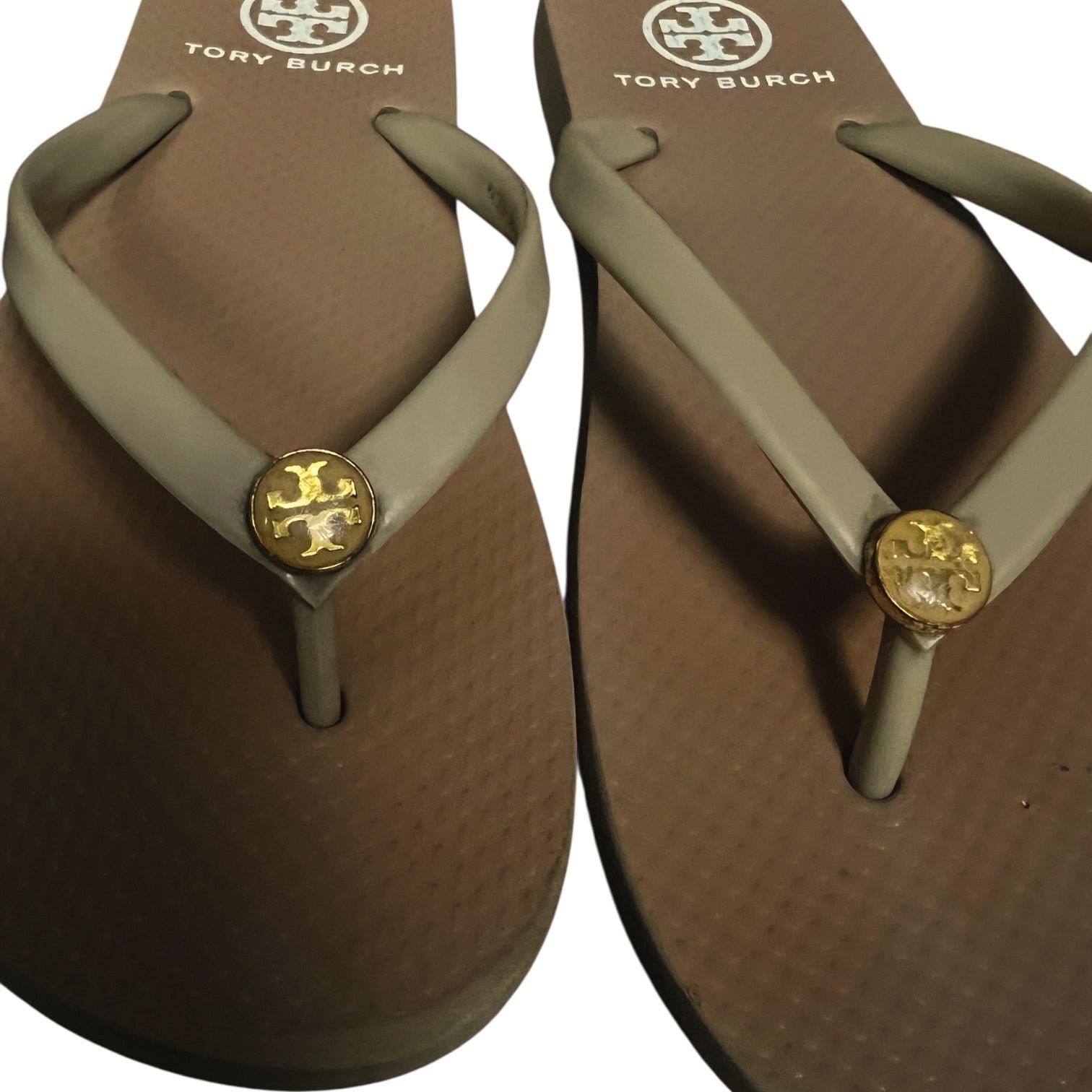 Tory Burch Women's Tory Burch Monogram Brown Flip-Flops - Size 5.5/6 Size US 5.5 / IT 35.5 - 4 Thumbnail