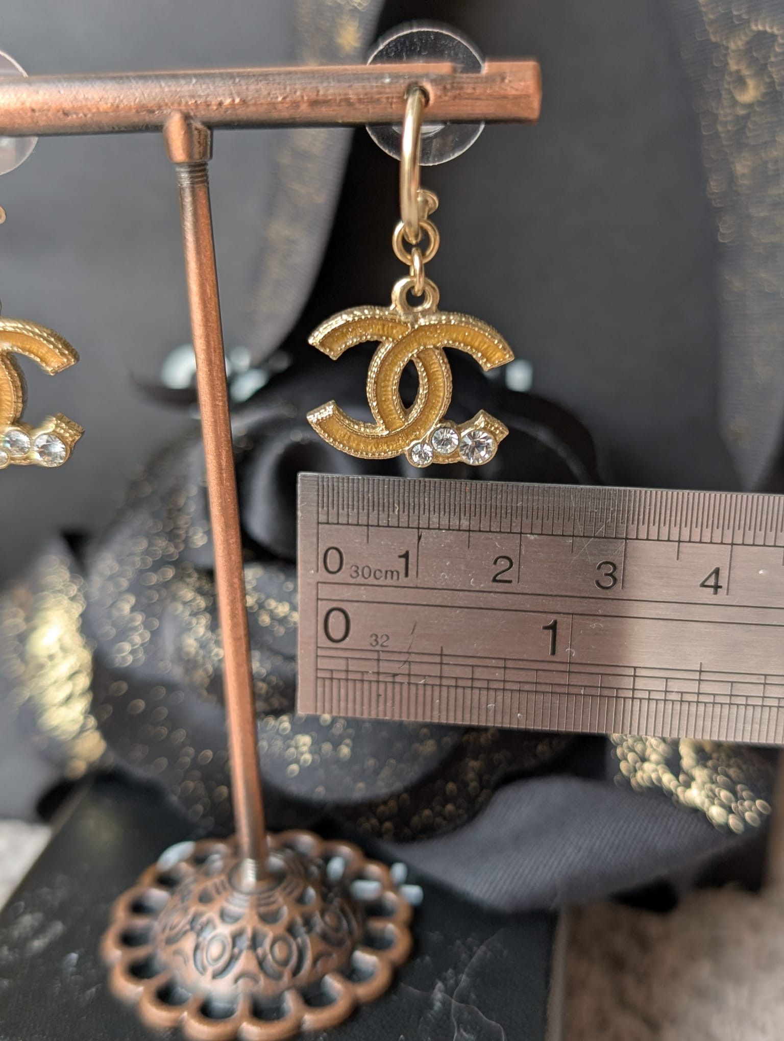Chanel Chanel CC 10A GHW Crystal Dangling CoCoMarkEarrings Box Size ONE SIZE - 10 Thumbnail
