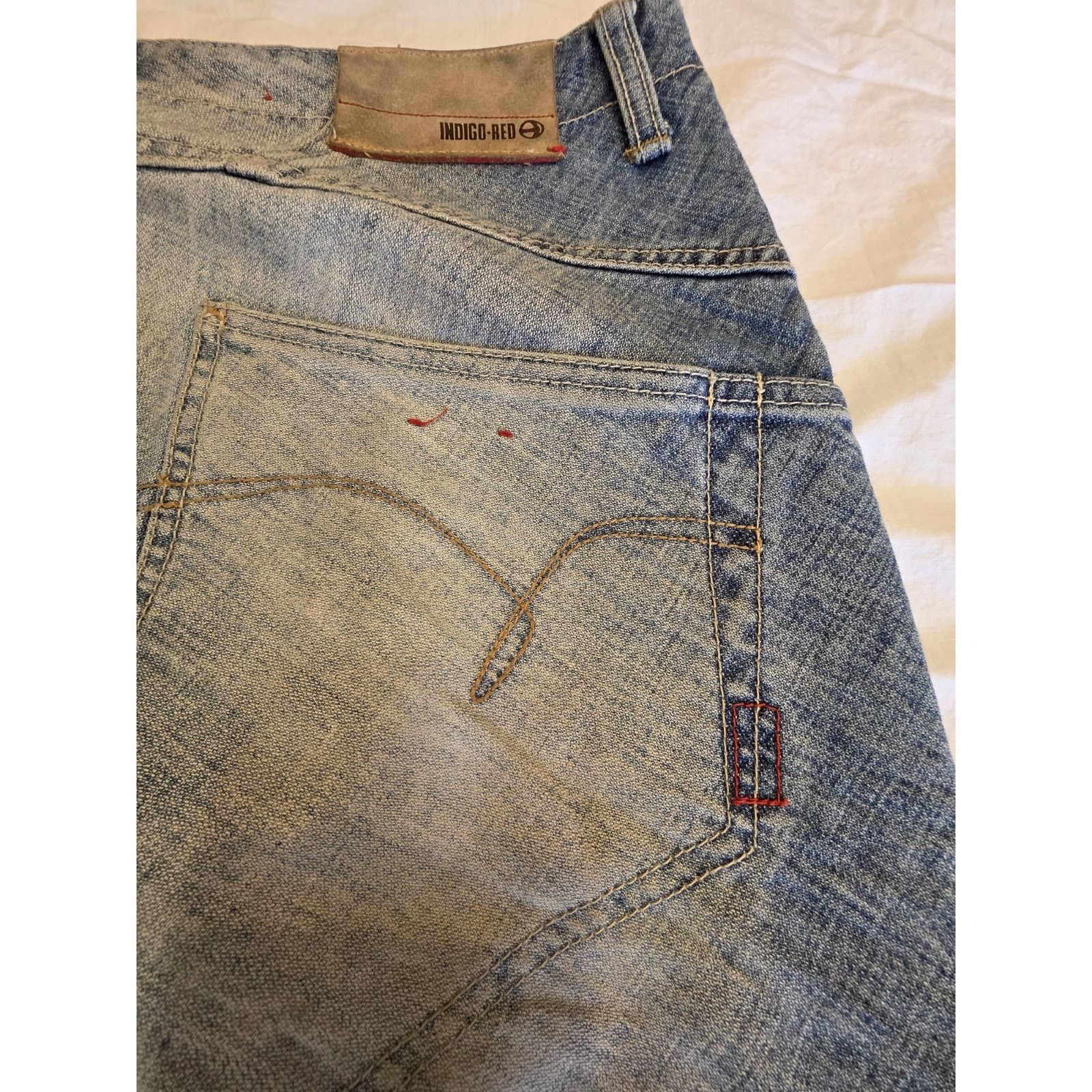 Other Indigo Red Men's Size 34 X 30 Lux Industrial Denim Vintage Size US 34 / EU 50 - 10 Thumbnail
