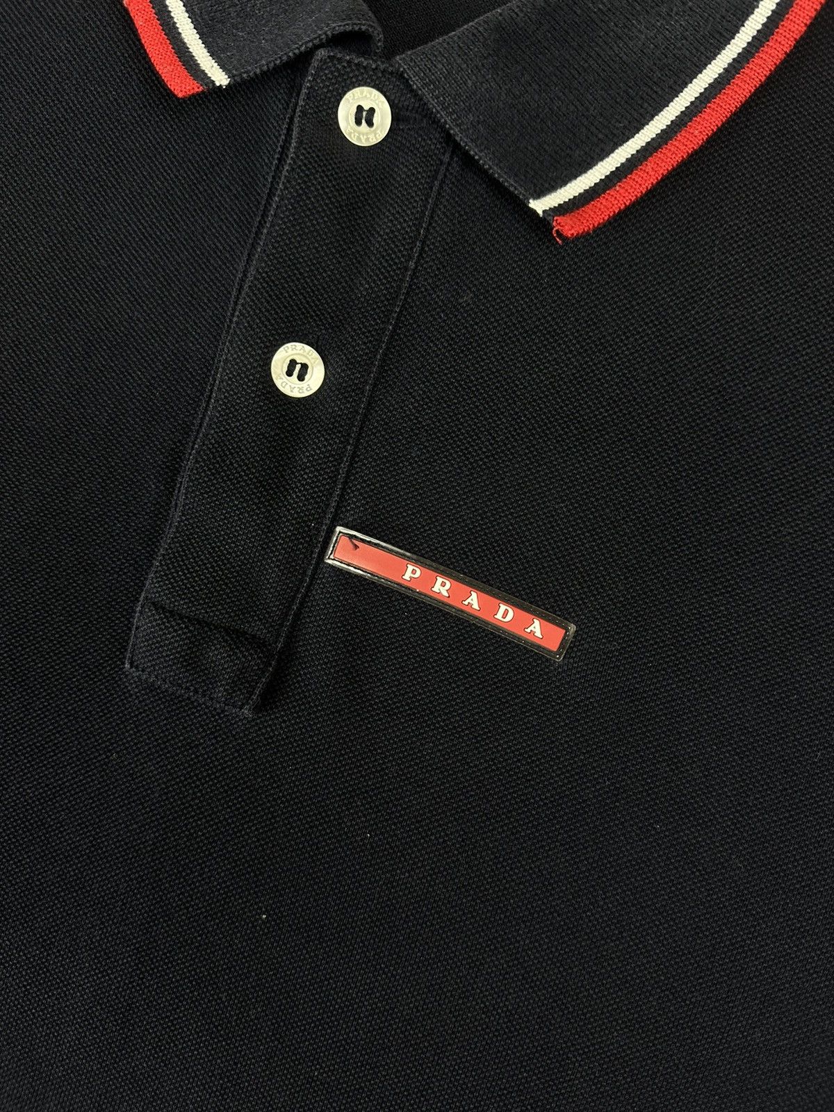 Prada Prada Linea Rossa Red Tab Logo Luxury Cotton Polo Size US XXL / EU 58 / 5 - 7 Thumbnail