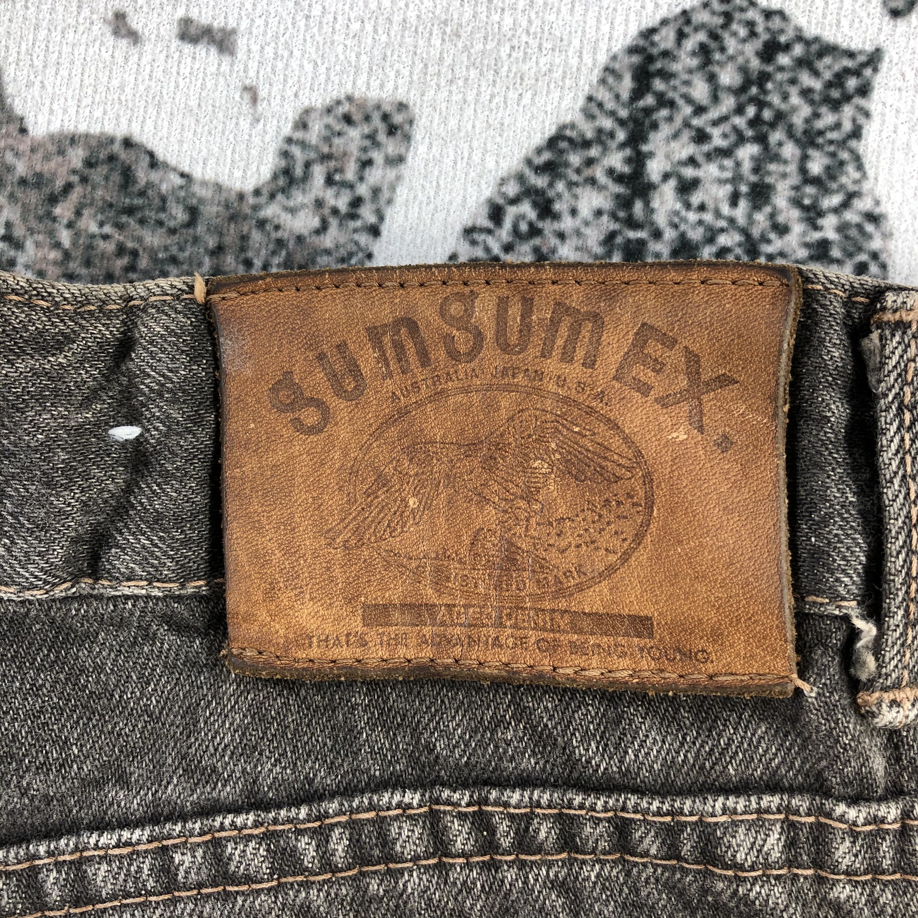 Japanese Brand Vintage Gum Gumex Jeans Faded Black Denim KJ1397 Size US 30 / EU 46 - 5 Thumbnail