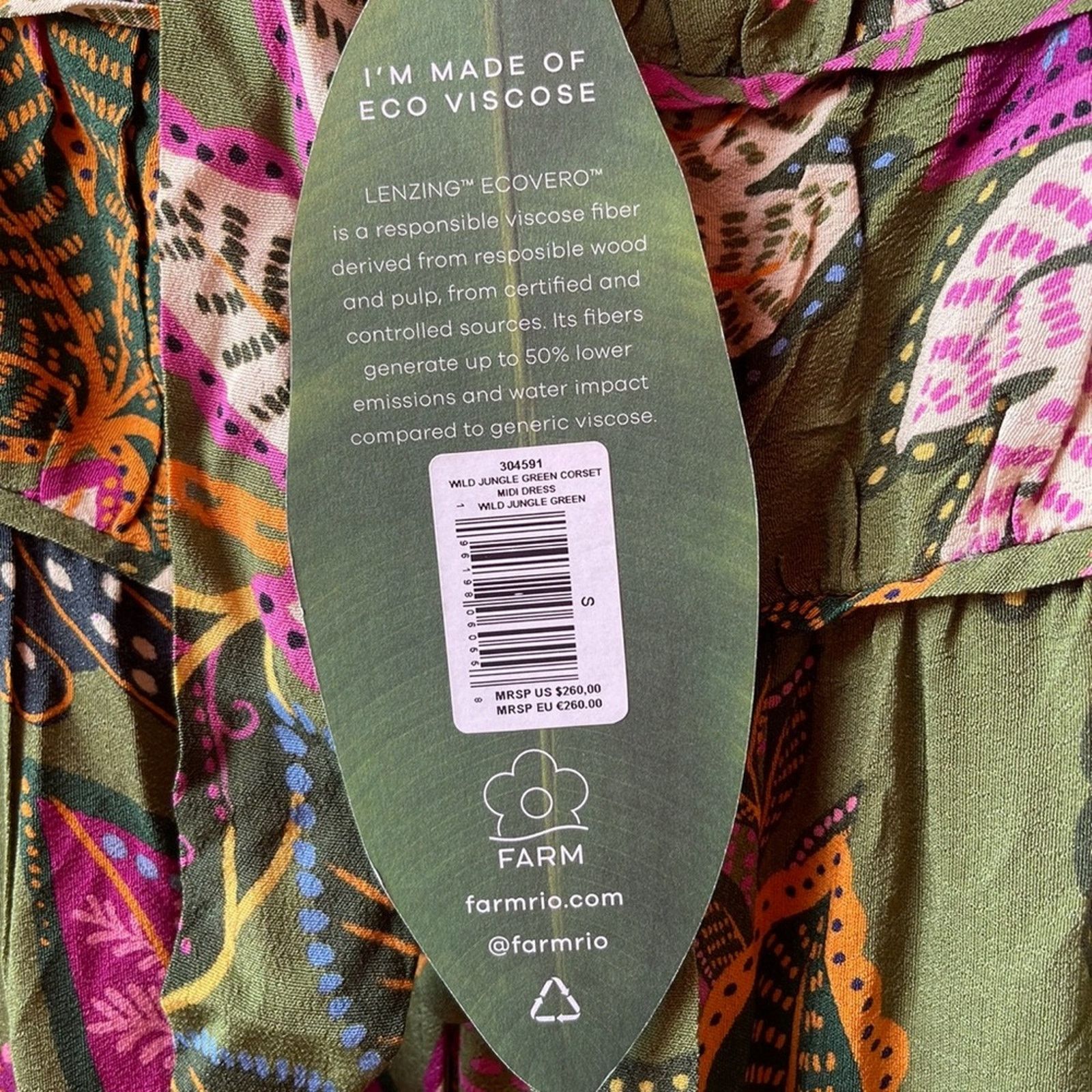 Farm Rio NWT Farm Rio Green Wild Jungle Corset Midi Dress Tropical S Size S / US 4 / IT 40 - 12 Thumbnail