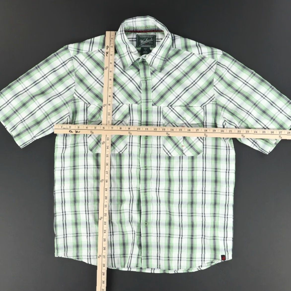 Vintage Woolrich Shirt Short Sleeve Snap Down Plaid Green Men's M Size US M / EU 48-50 / 2 - 3 Thumbnail