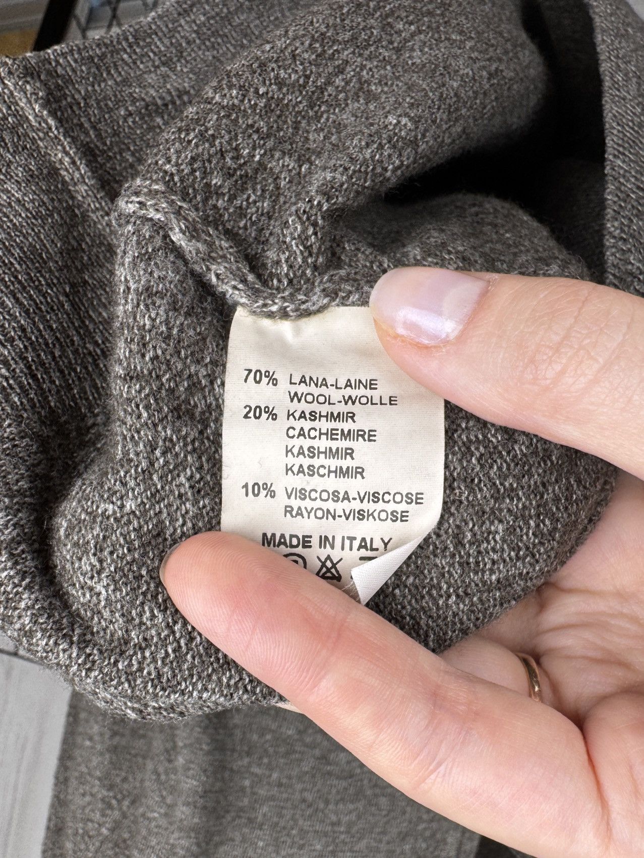 Pal Zileri Pal Zileri Wool Cashmere grey-brown 1/4 zip pullover sweater Size US L / EU 52-54 / 3 - 11 Thumbnail