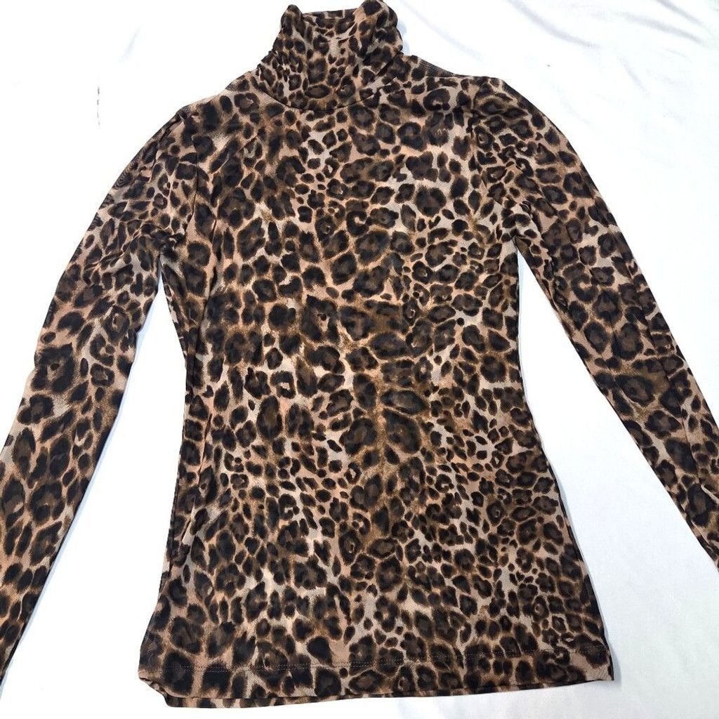 White House Black Market White House BMarket-Leopard Print Long Sleeve blouse–Y2K XXS Size XXS / US 00 / IT 34 - 1 Thumbnail