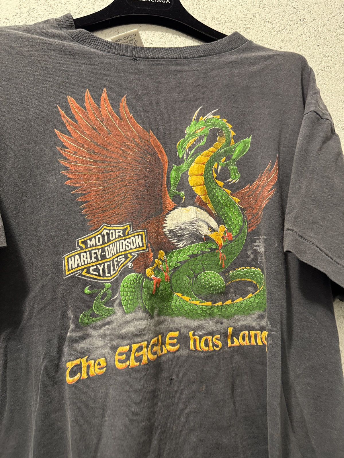 Vintage 1980s Harley Davidson “The Eagle has Landed” Holoubek tee Size US XL / EU 56 / 4 - 4 Thumbnail