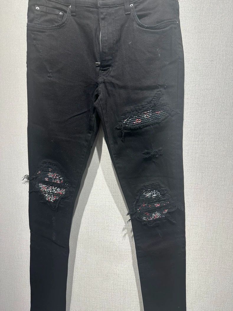 Amiri Amiri Red Pineapple Flower Embroidered Diamond Jeans Size US 31 - 5 Thumbnail