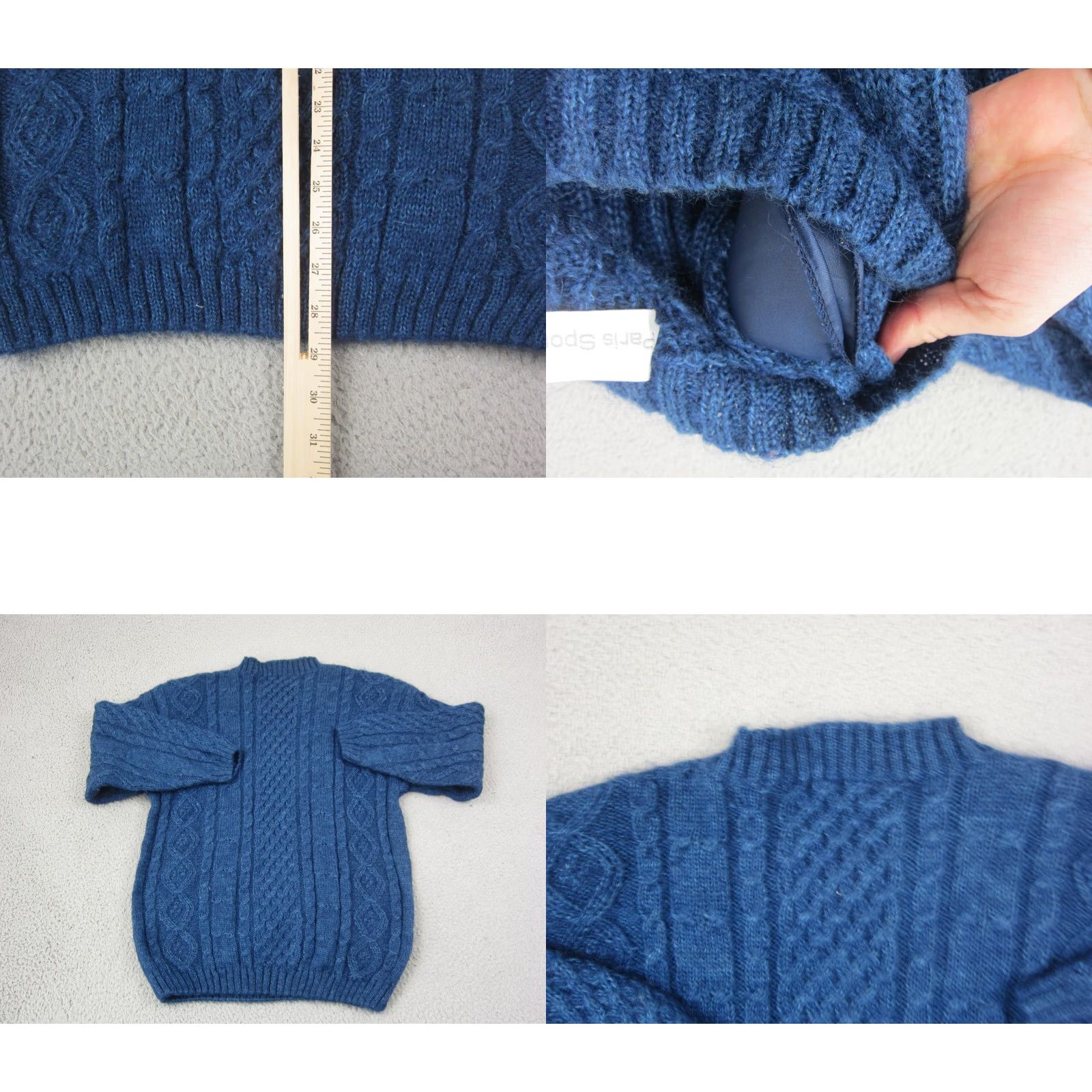 Vintage VINTAGE Paris Sport Club Sweater Womens Large Blue Cable Knit Mohair Crewneck Size L / US 10 / IT 46 - 8 Thumbnail