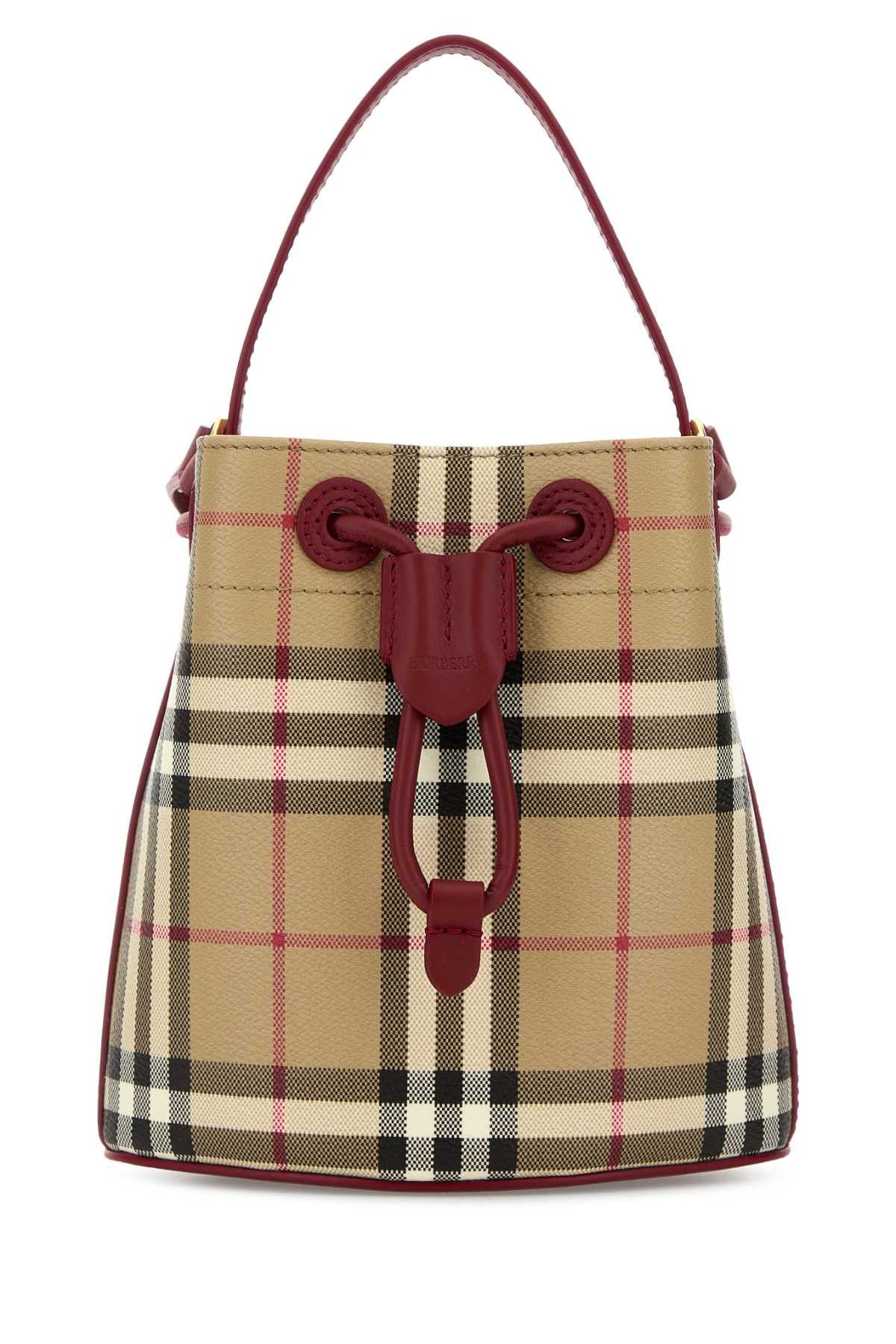 Burberry Printed Canvas Mini Check Bucket Bag Size ONE SIZE - 1 Thumbnail