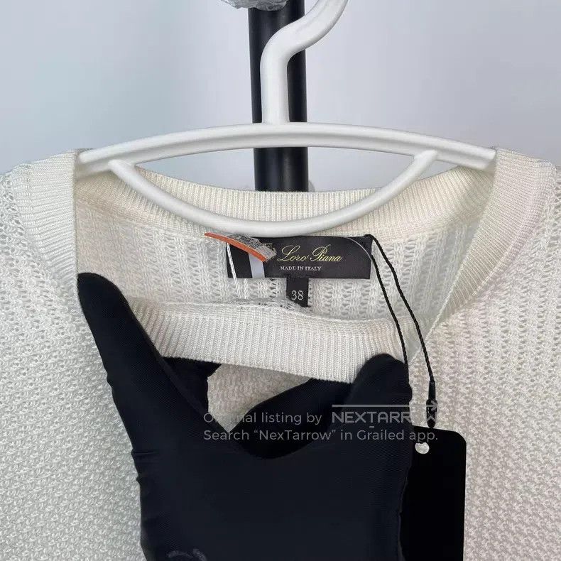 Loro Piana Loro Piana White round neck knit slim fit cardigan Size XS / US 0-2 / IT 36-38 - 7 Thumbnail