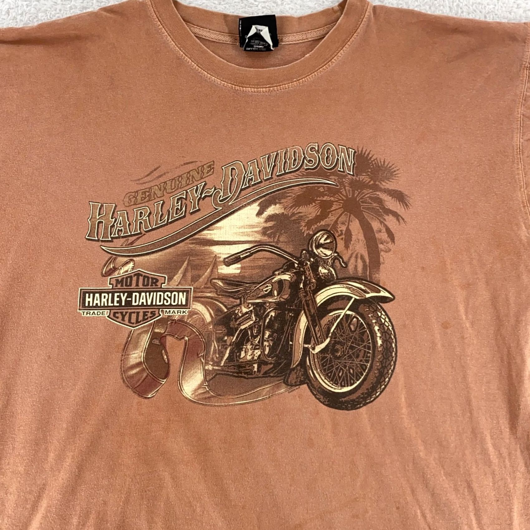 Harley Davidson Harley-Davidson T-Shirt Mens L Brown Short Sleeve Crew Neck Graphic Print Raleigh NC Motorcycle Vintage Biker 90s Size US L / EU 52-54 / 3 - 2 Thumbnail