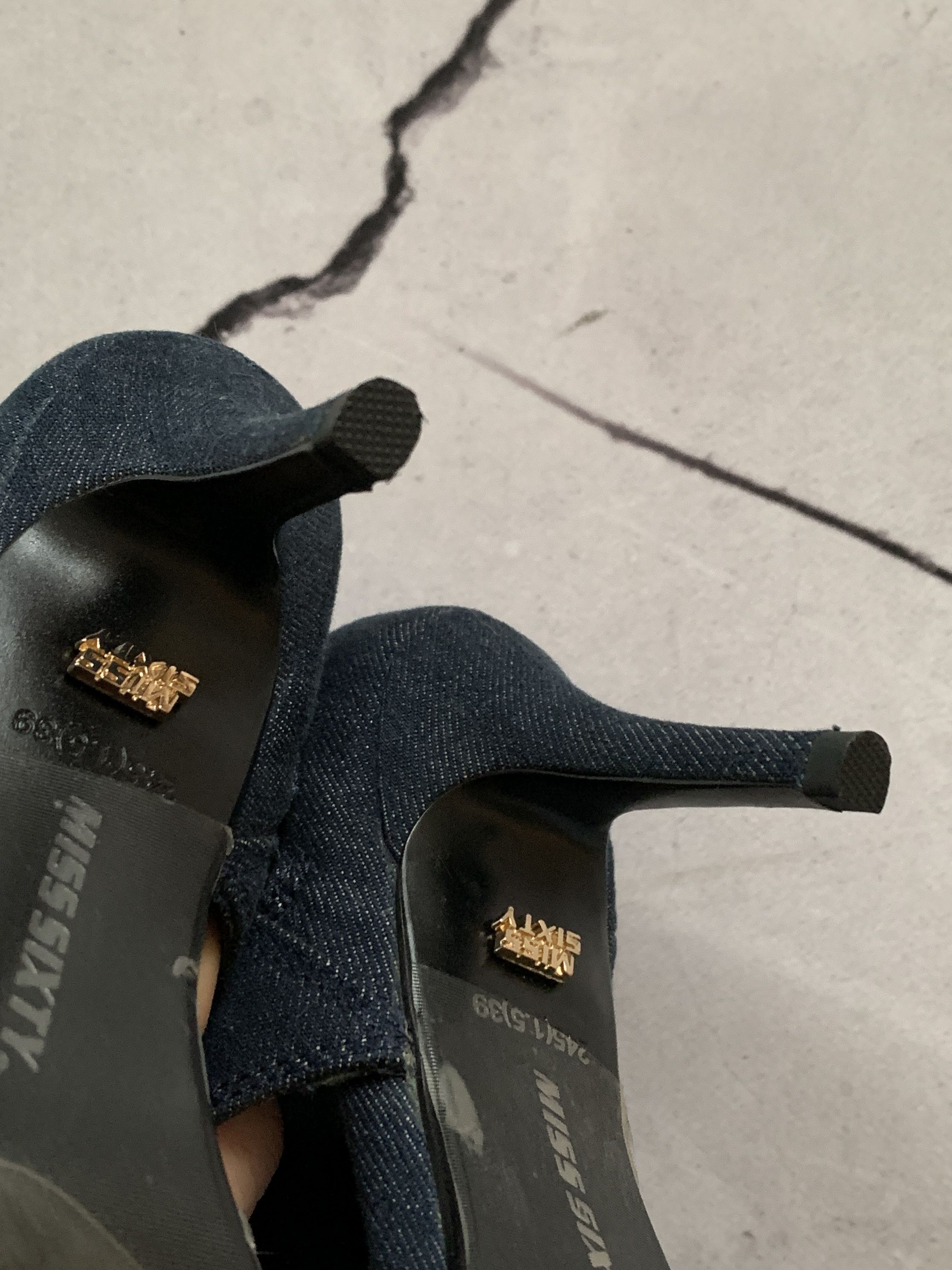 Miss Sixty Miss Sixty Blue Denim Ankle High Heels Zipper Y2K Grunge Size US 8.5 / IT 38.5 - 10 Thumbnail