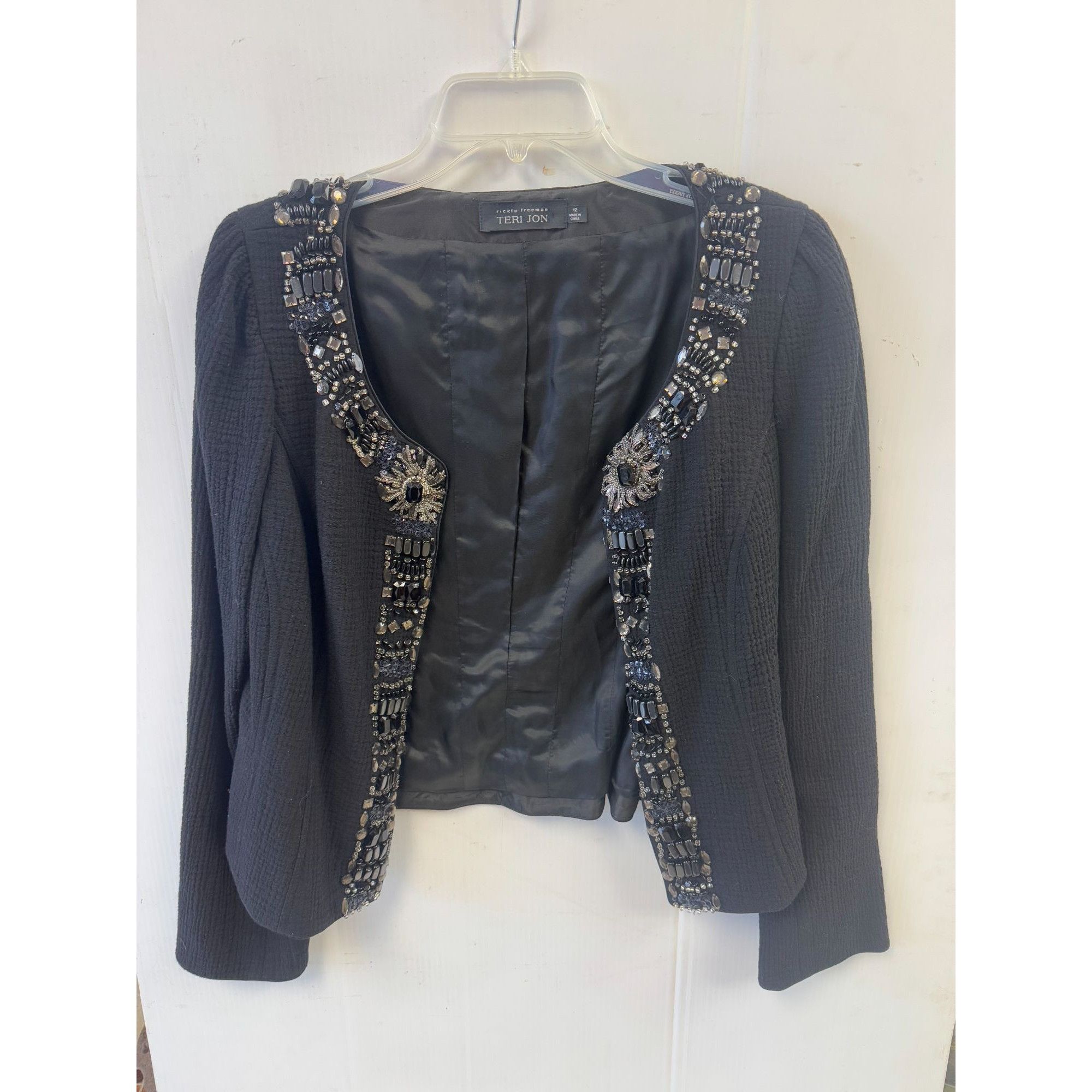 Vintage Rickie Freeman For Teri Jon Jewel Beaded Blazer Jacket Size Size XL / US 12-14 / IT 48-50 - 1 Thumbnail