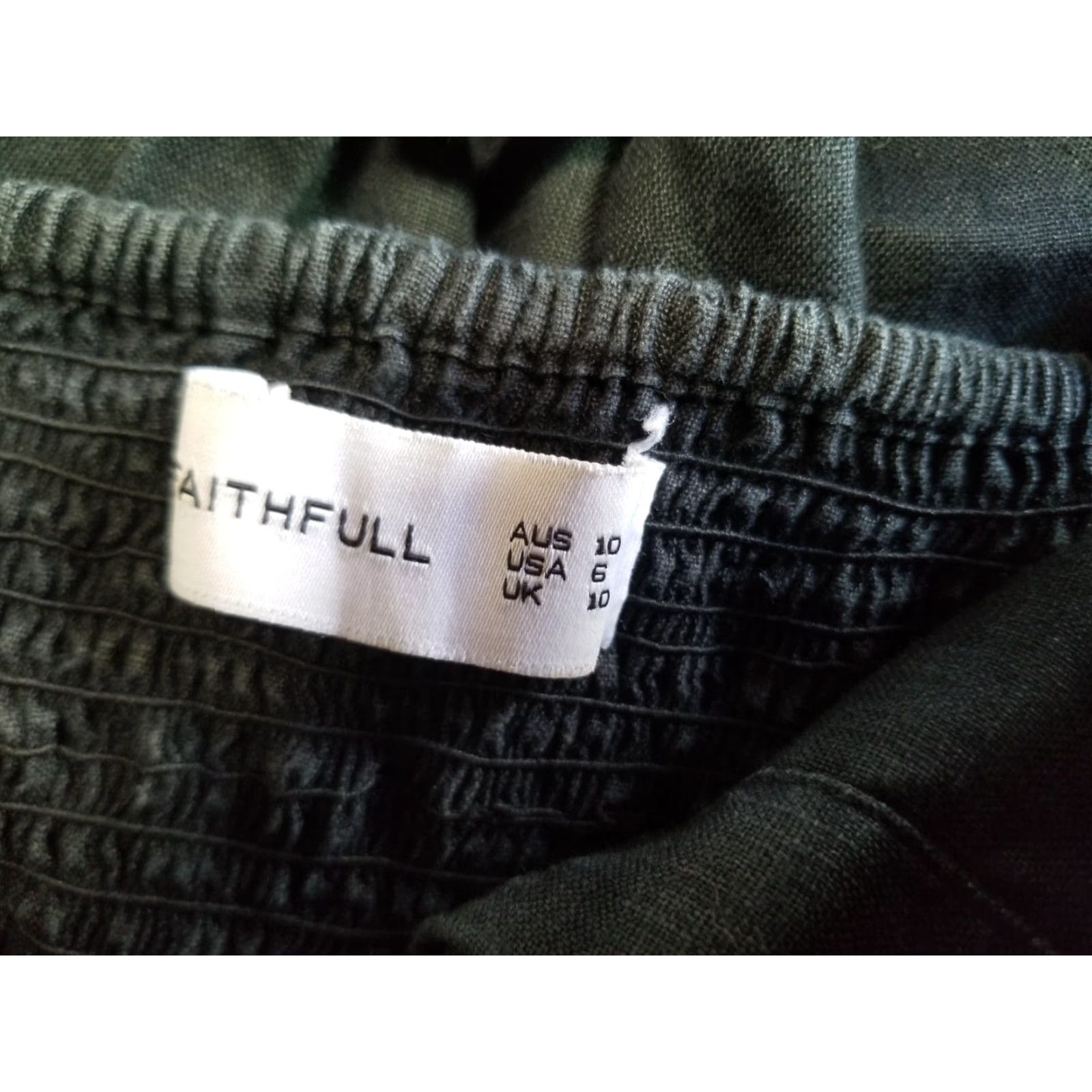 Vintage FAITHFULL THE BRAND Dress Linen Black Mini Sleeveless Button V-Neck Size 6 Womens Size M / US 6-8 / IT 42-44 - 7 Thumbnail
