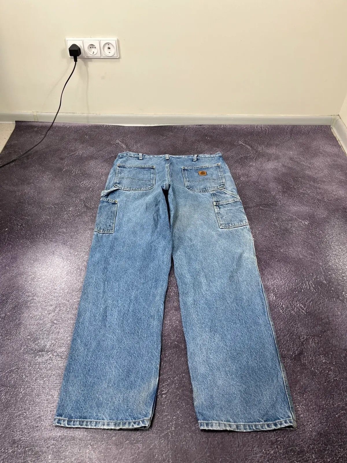 Carhartt Vintage 90s Carhartt Faded Blue Work Denim Hype Jeans Size US 36 / EU 52 - 2 Thumbnail