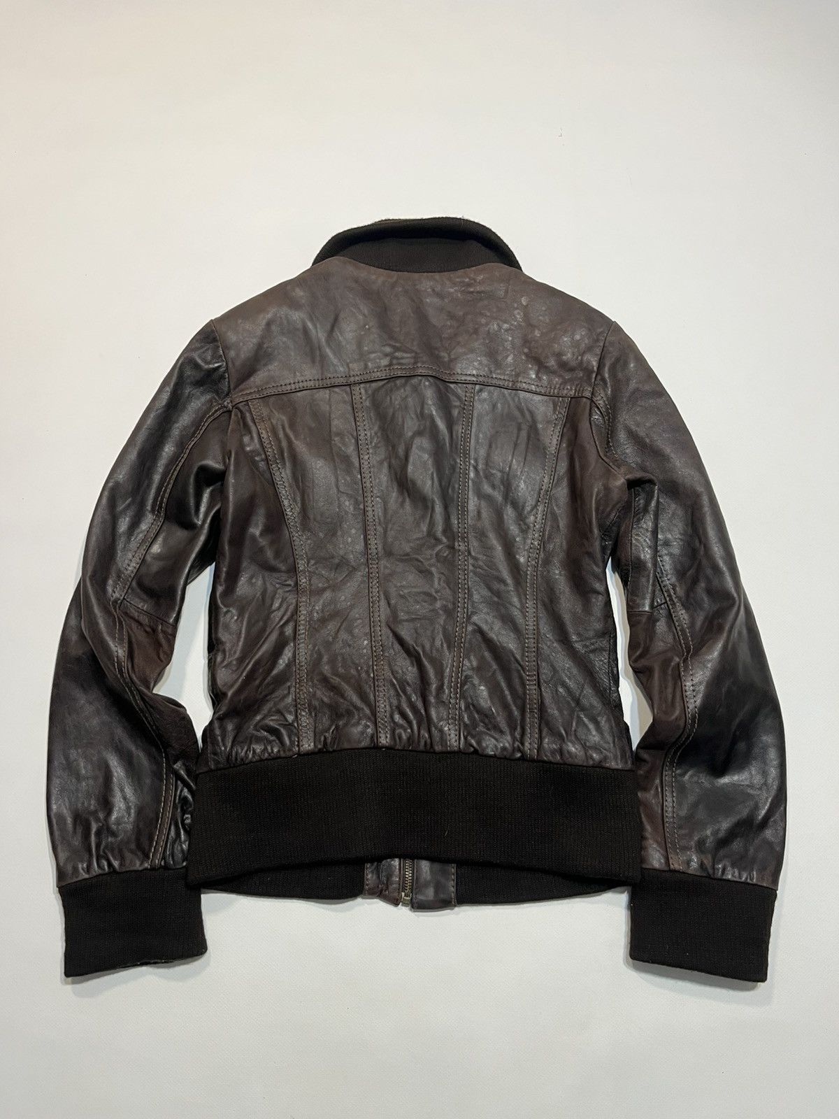 If Six Was Nine Vintage Brown Leather Jacket 2000s Style Size M / US 6-8 / IT 42-44 - 5 Thumbnail