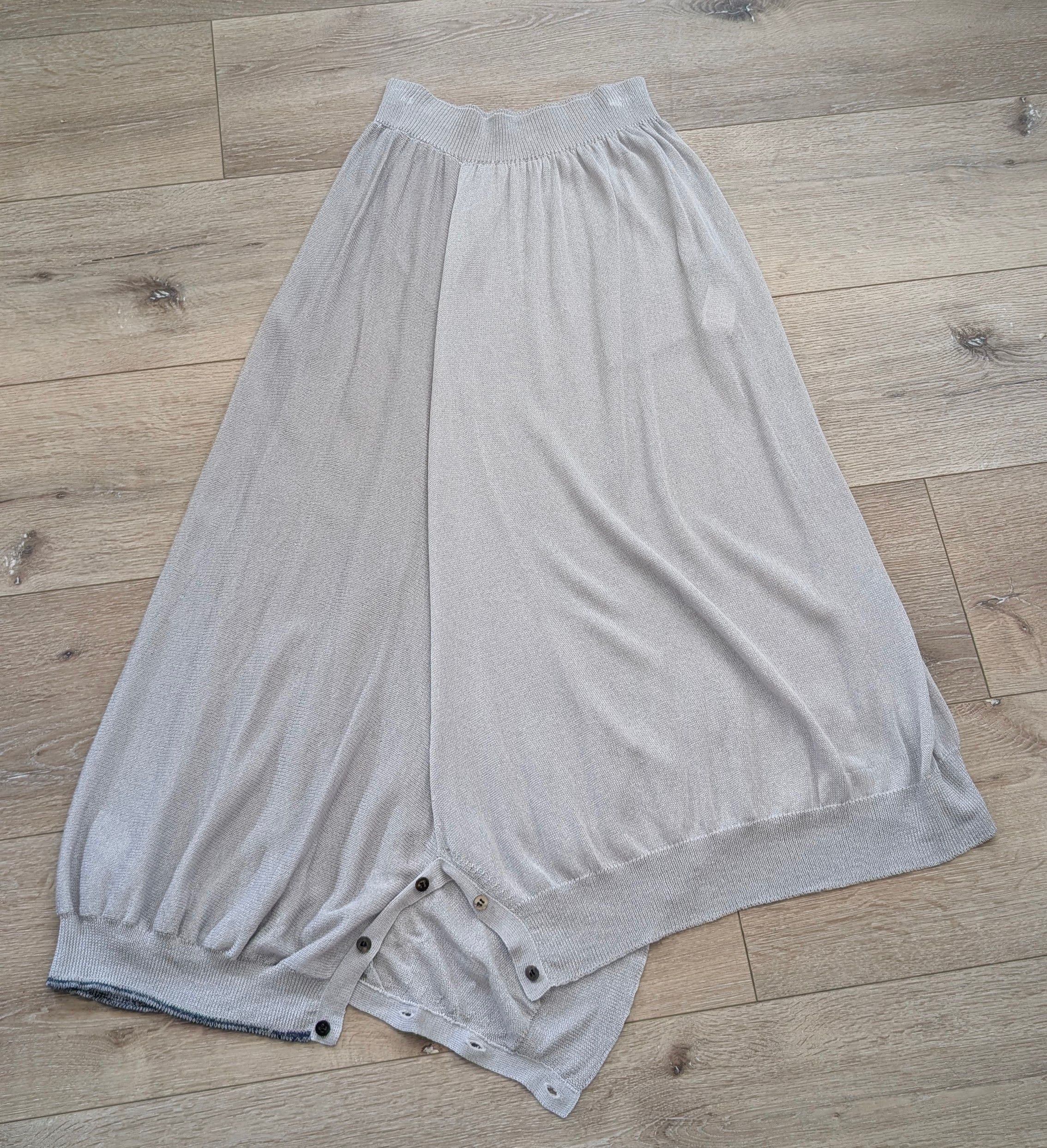 Y's Y"s Lt Grey Fine Knit Convertible Split-Leg Long Skirt Size 26" / US 2 / IT 38 - 5 Thumbnail