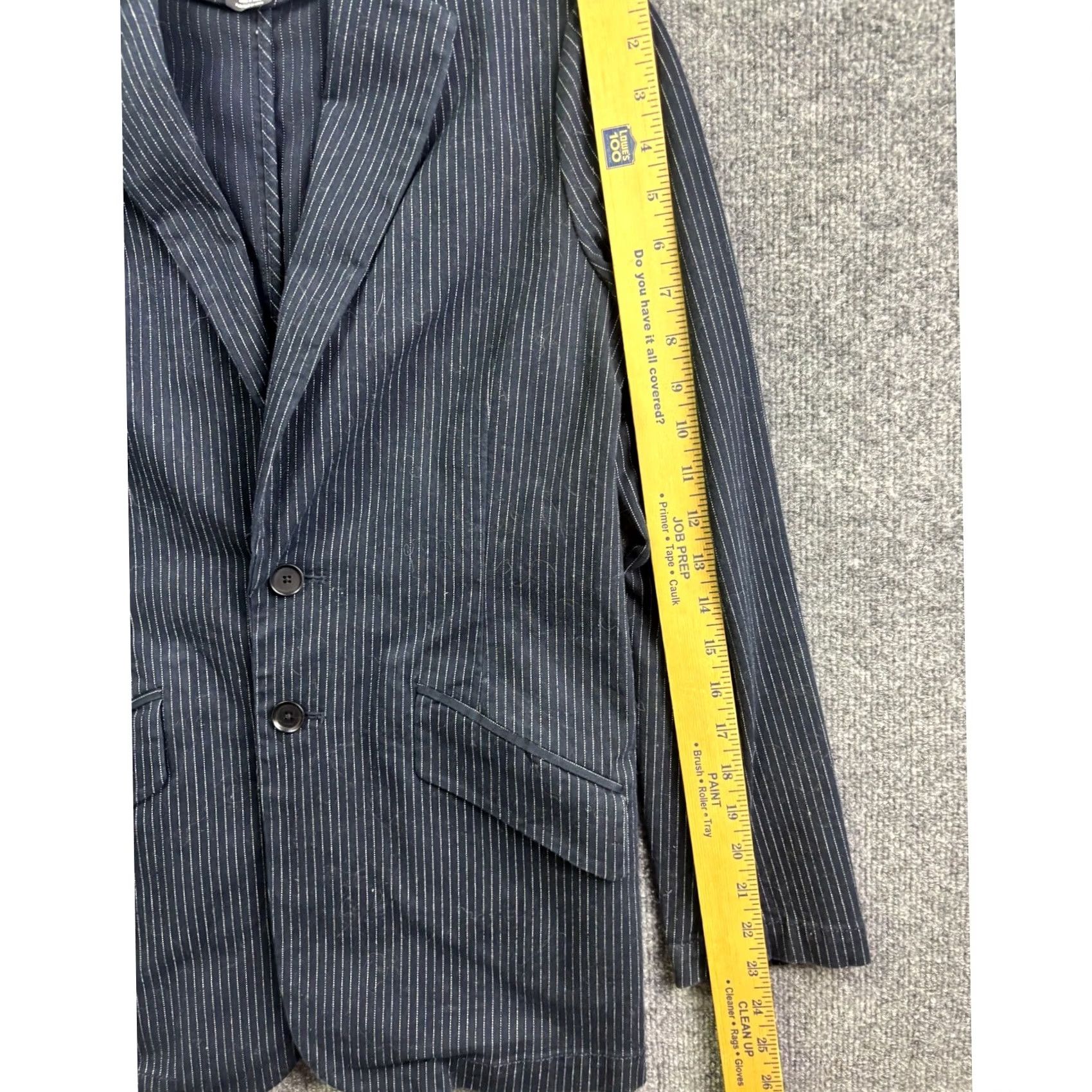 Vintage Current/Elliott Pinstripe Blazer Womens Size 0 Navy Blue Stretch Cotton Jacket Size XS / US 0-2 / IT 36-38 - 4 Thumbnail