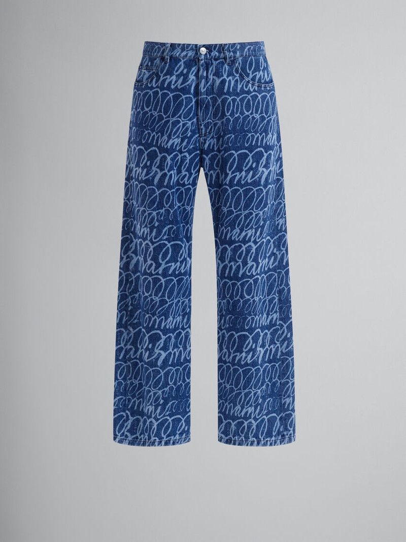 o1w1db11125 Denim Jeans With Bleached in Blue