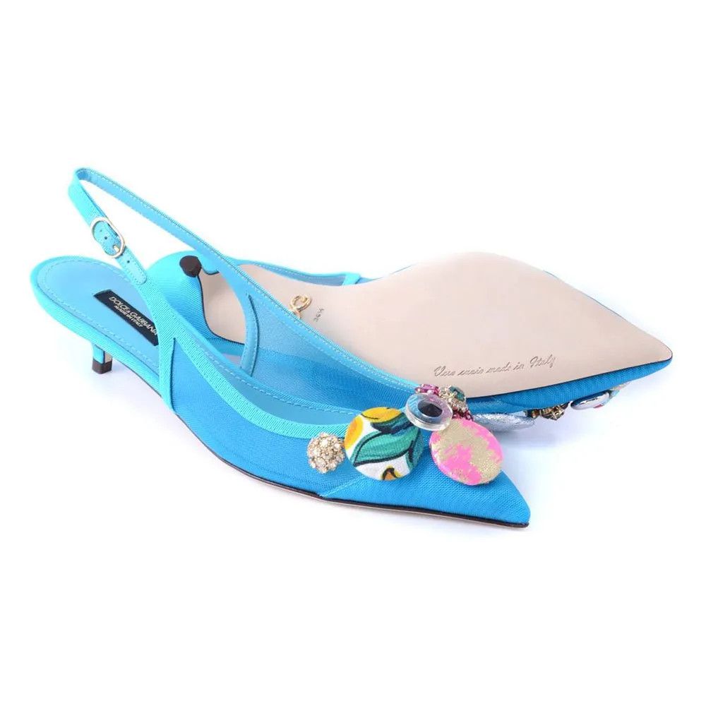 Dolce & Gabbana o1y0925 Spike Heel Pumps in Azure Size US 6.5 / IT 36.5 - 3 Thumbnail