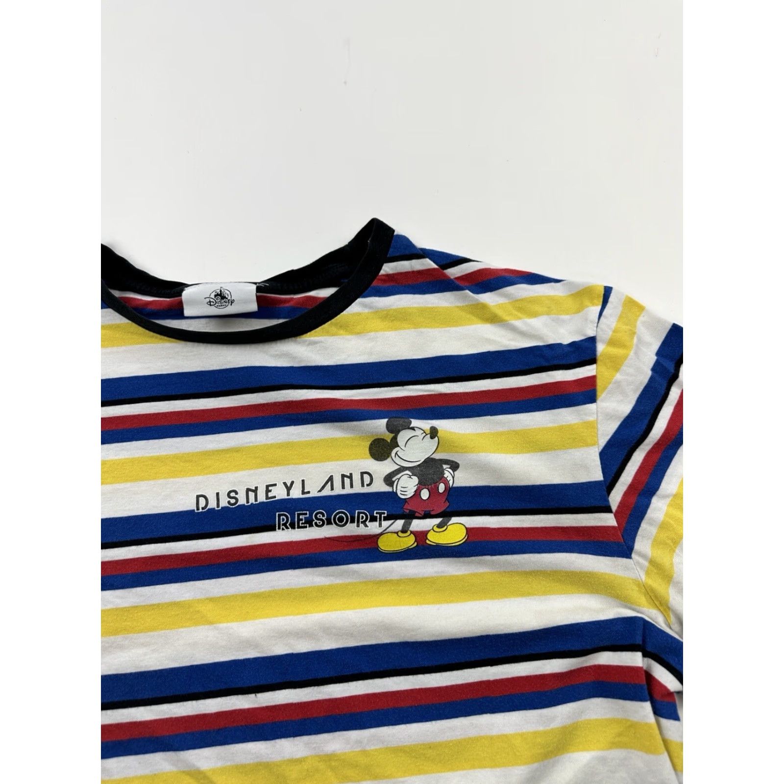 Disney Disney Disneyland Resort Shirt Mens L Striped Mickey Mouse Logo Short Sleeve Crew Neck Multicolor Cotton T-Shirt Disney Parks Theme Graphic Print Size US L / EU 52-54 / 3 - 2 Thumbnail