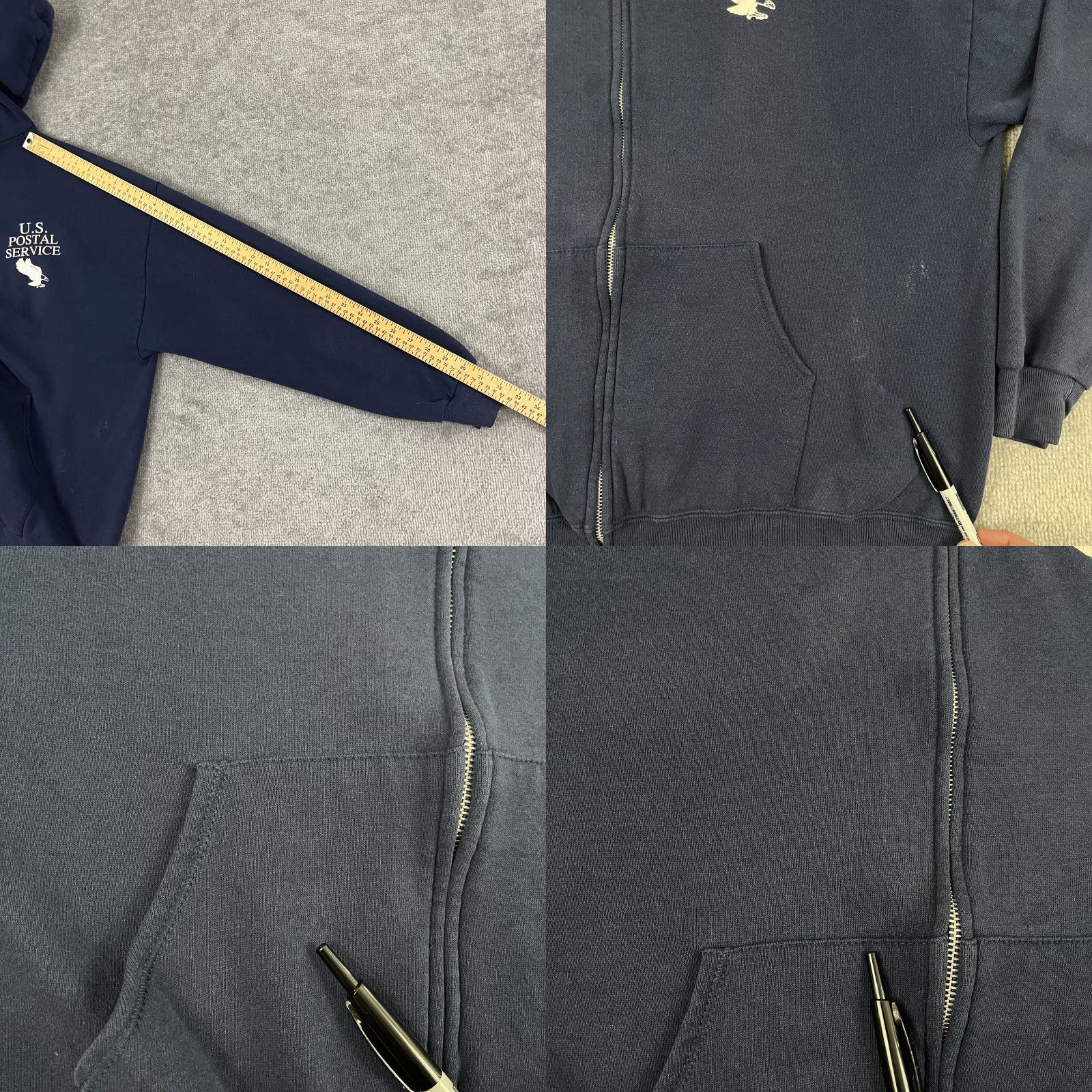 Jerzees VINTAGE JERZEES USPS US Postal Service Hoodie XL Blue Graphic 90s Mens Full Zip Size US XL / EU 56 / 4 - 8 Thumbnail