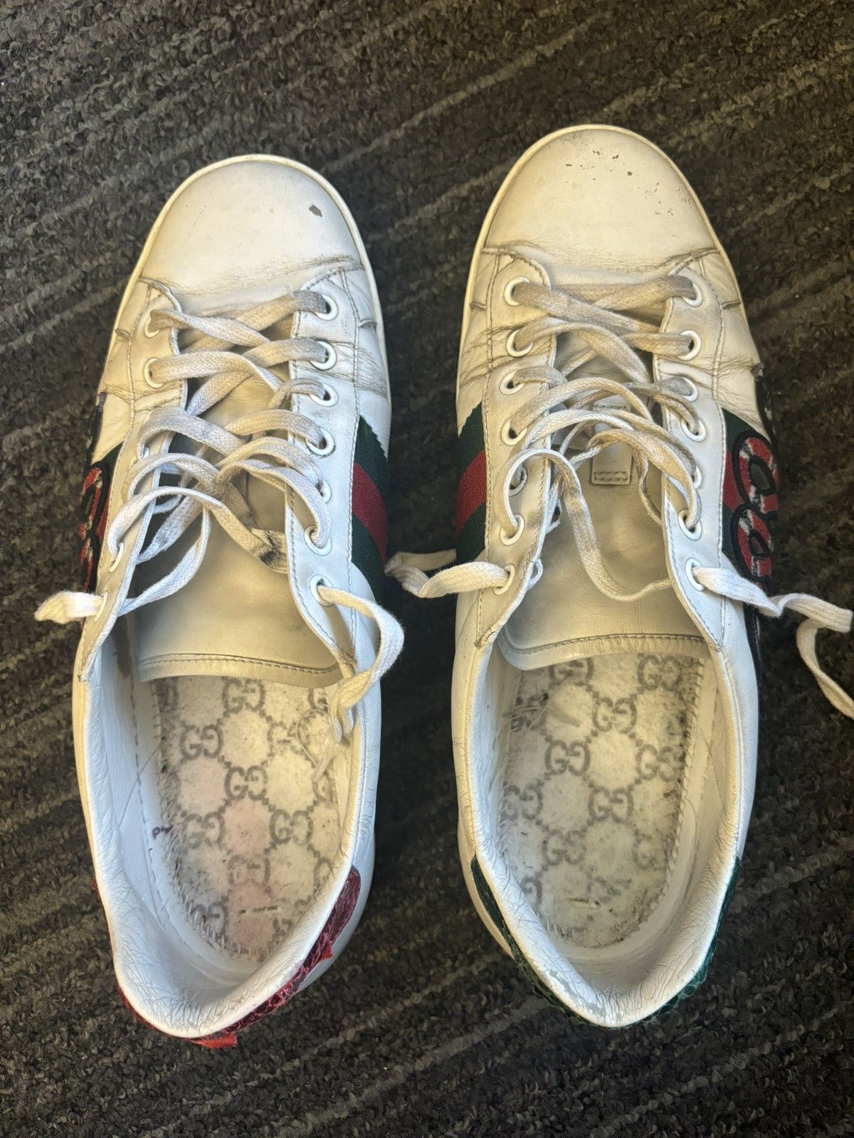 Gucci Gucci Ace Sneaker White Leather with King Snake Size US 9 / EU 42 - 9 Thumbnail