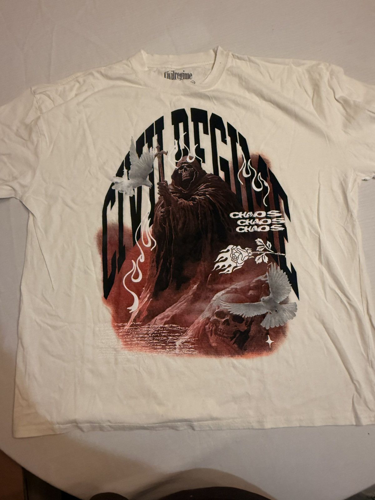 Civil Regime Civil Regime “chaos” white t-shirt 3XL!! Size US XXL / EU 58 / 5 - 1 Thumbnail