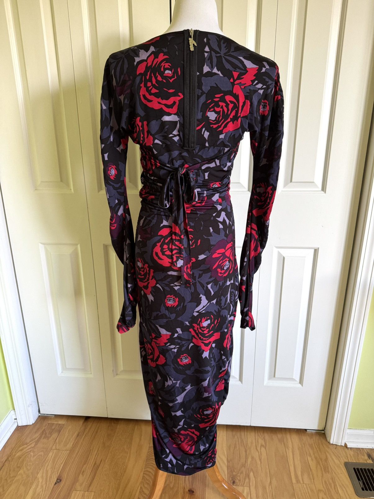 Emanuel Ungaro UNGARO FEVER Floral Jersey Ruffled Midi Dress 10/46 Size L / US 10 / IT 46 - 2 Thumbnail