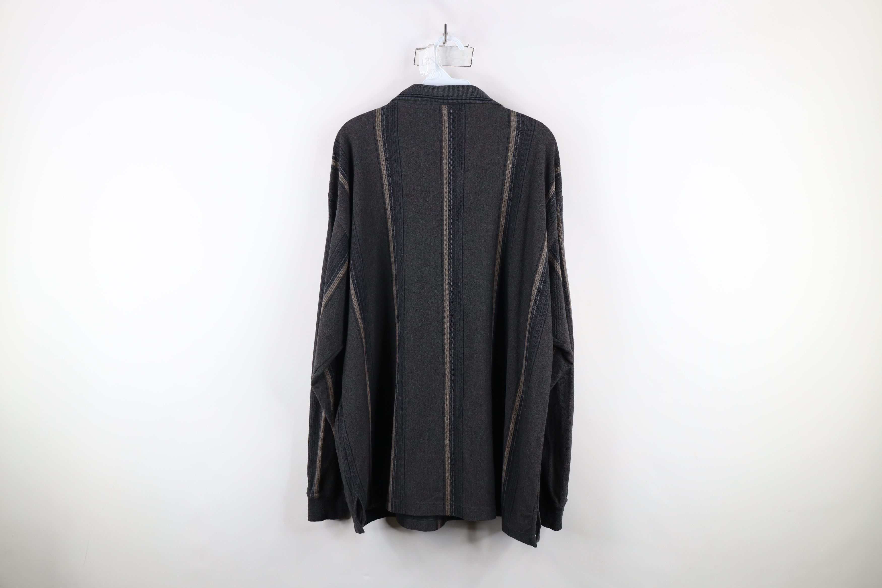 Vintage Vintage 90s Streetwear Striped Long Sleeve Rugby Polo Shirt Size US XXL / EU 58 / 5 - 9 Thumbnail