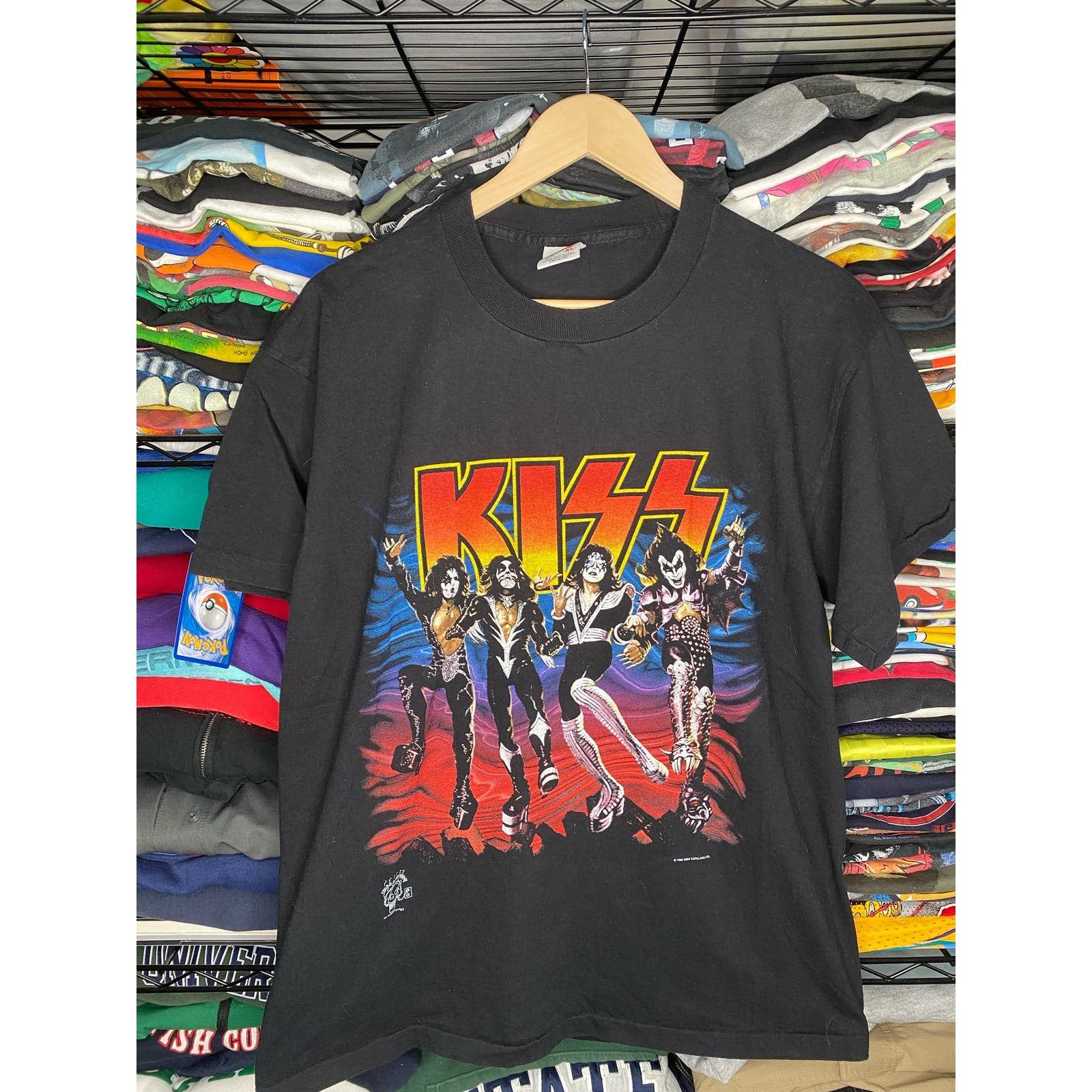 image of Anvil Vintage 90's Kiss 20 Years Tour Men's XL Graphic Band T-Shirt in Black