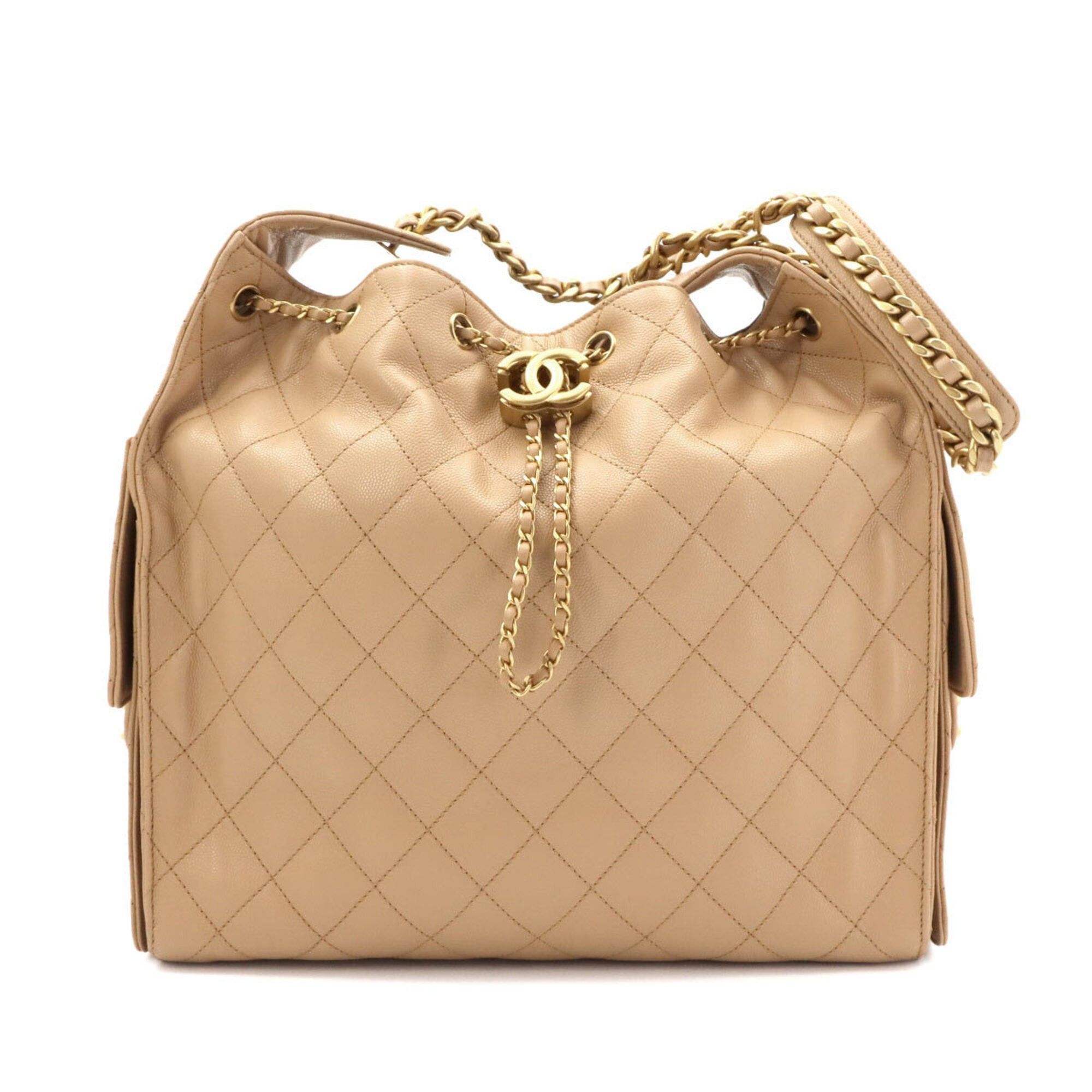 Chanel Chanel 25 Small Shoulder Handbag, Caviar Leather, Beige, AS5293, Gold Hardware. Size ONE SIZE - 1 Thumbnail