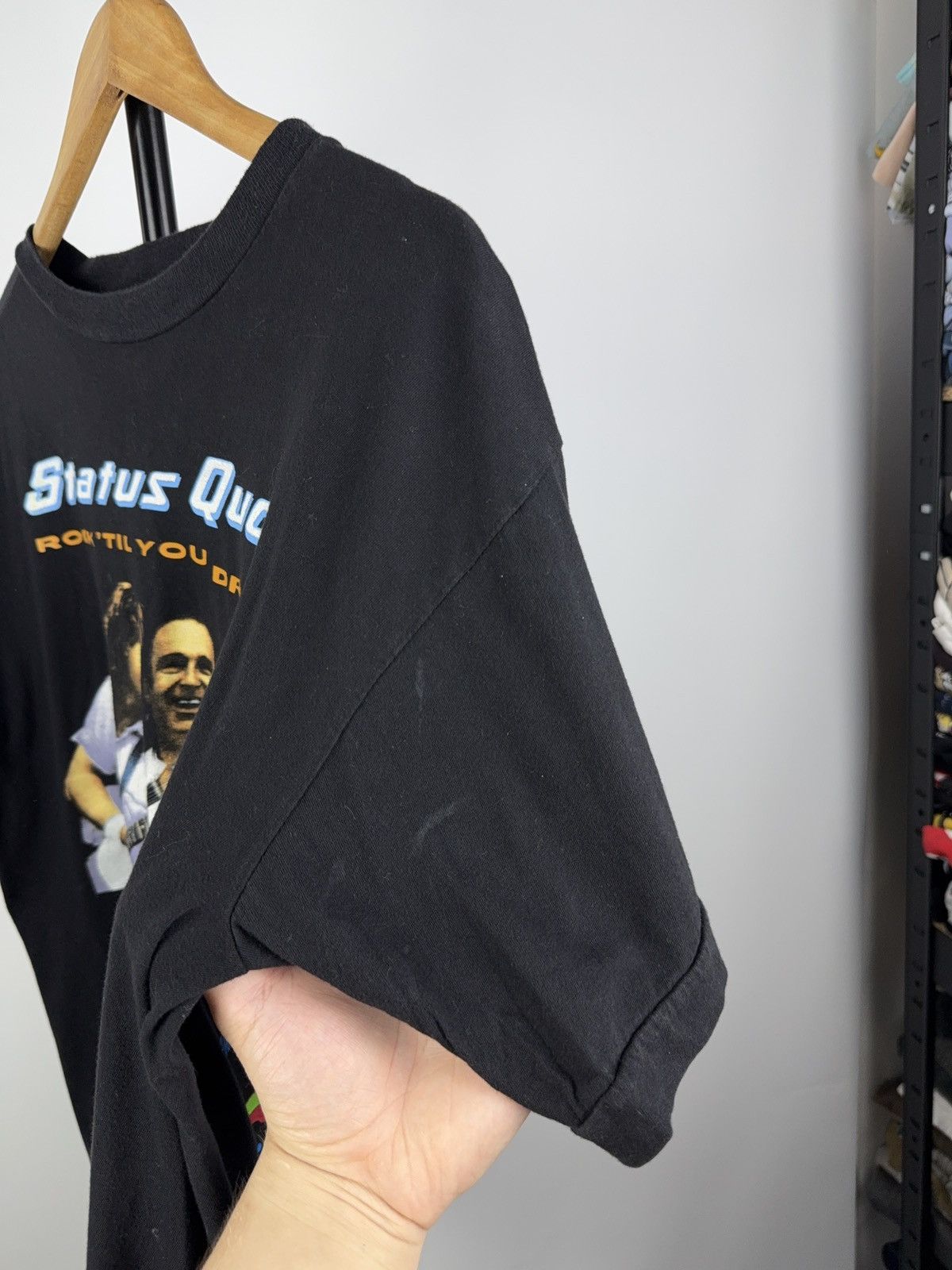 Band Tees × Vintage Status Quo Rock Til You Drop Tour Tee 1991 Vintage Band Size US L / EU 52-54 / 3 - 5 Thumbnail