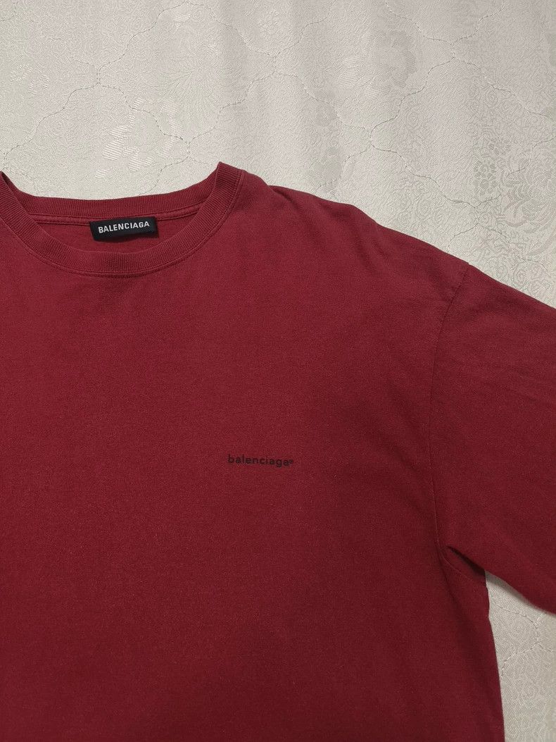 Balenciaga Balenciaga Small letter logo Burgundy short-sleeved T-shirt Size US XS / EU 42 / 0 - 4 Thumbnail