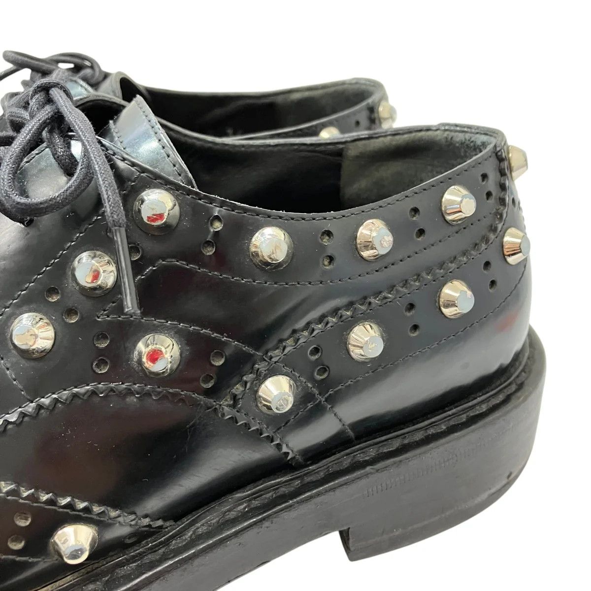 Balenciaga Studded Leather Wingtip Derby Shoes Size US 6 / IT 36 - 6 Thumbnail