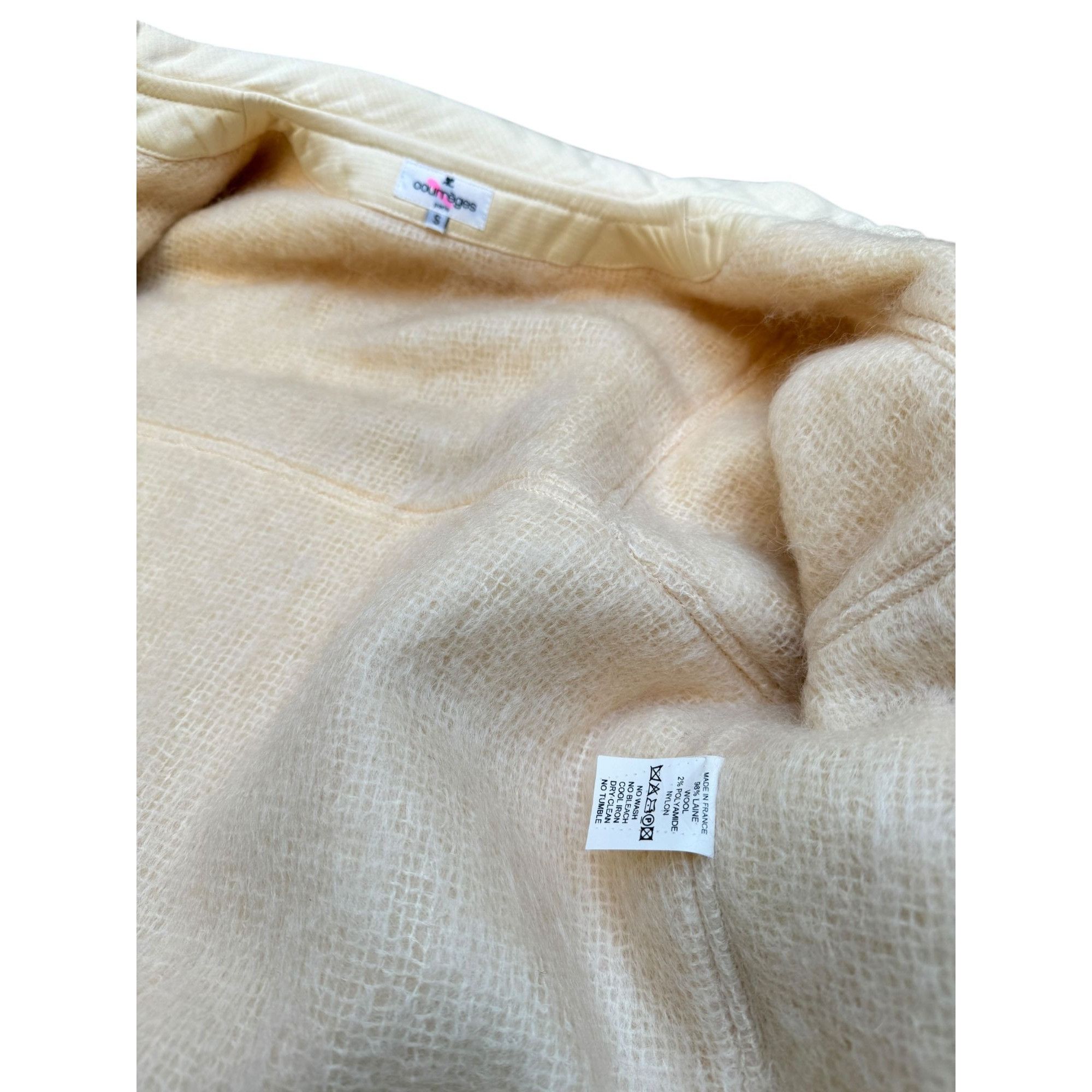 Courreges Vintage Beige Wool Coat Size S / US 4 / IT 40 - 5 Thumbnail