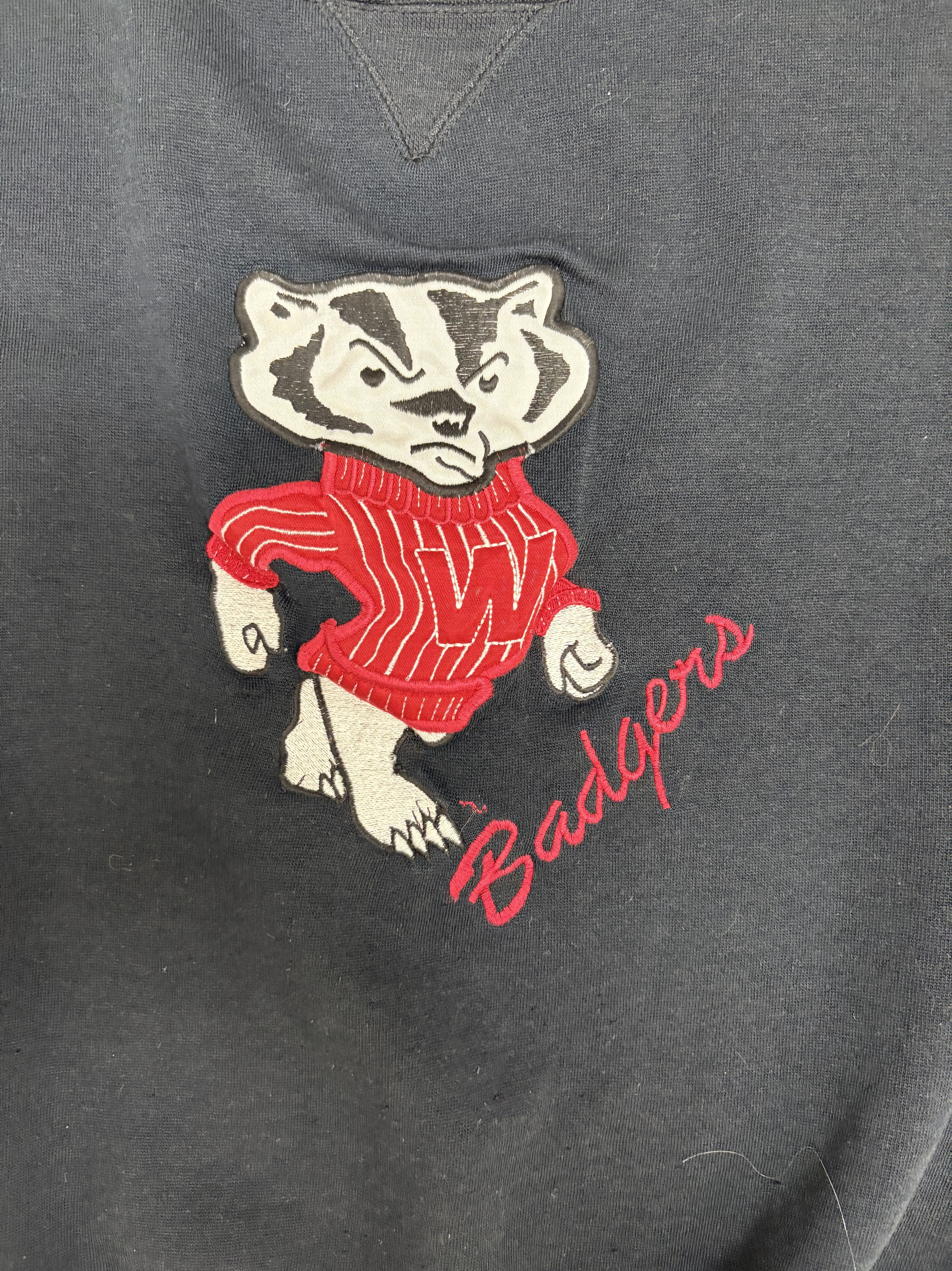 Vintage Wisconsin Badgers Stitched Vintage Crewneck Sweater Size US XL / EU 56 / 4 - 2 Thumbnail