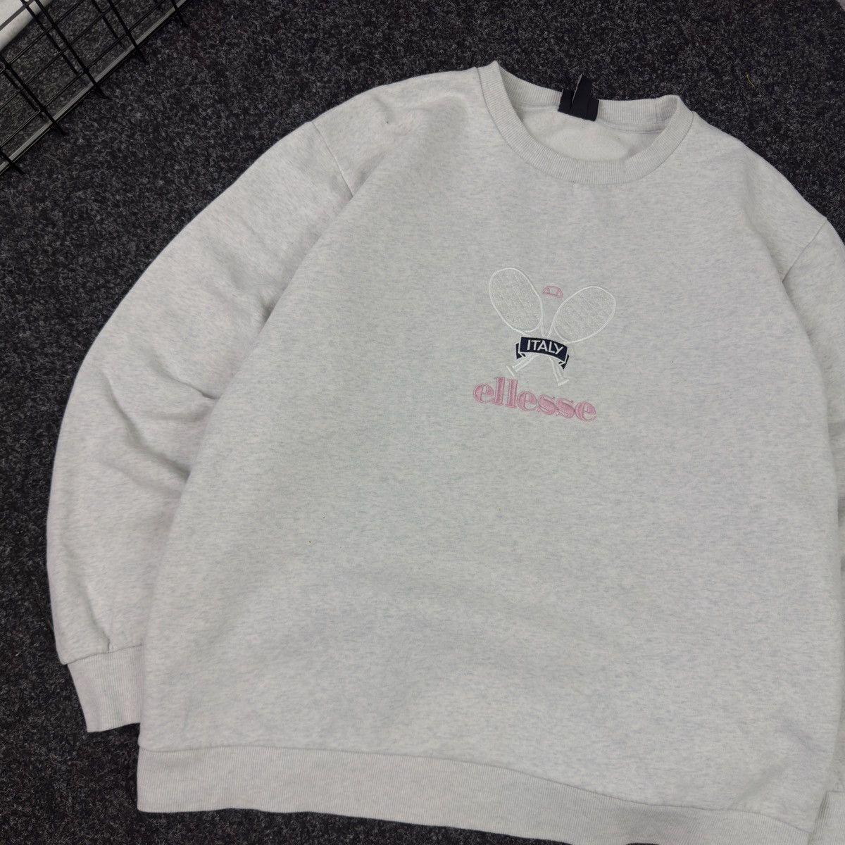 Ellesse 90s Tennis Sweatshirt Vintage Big Embroidered Logo